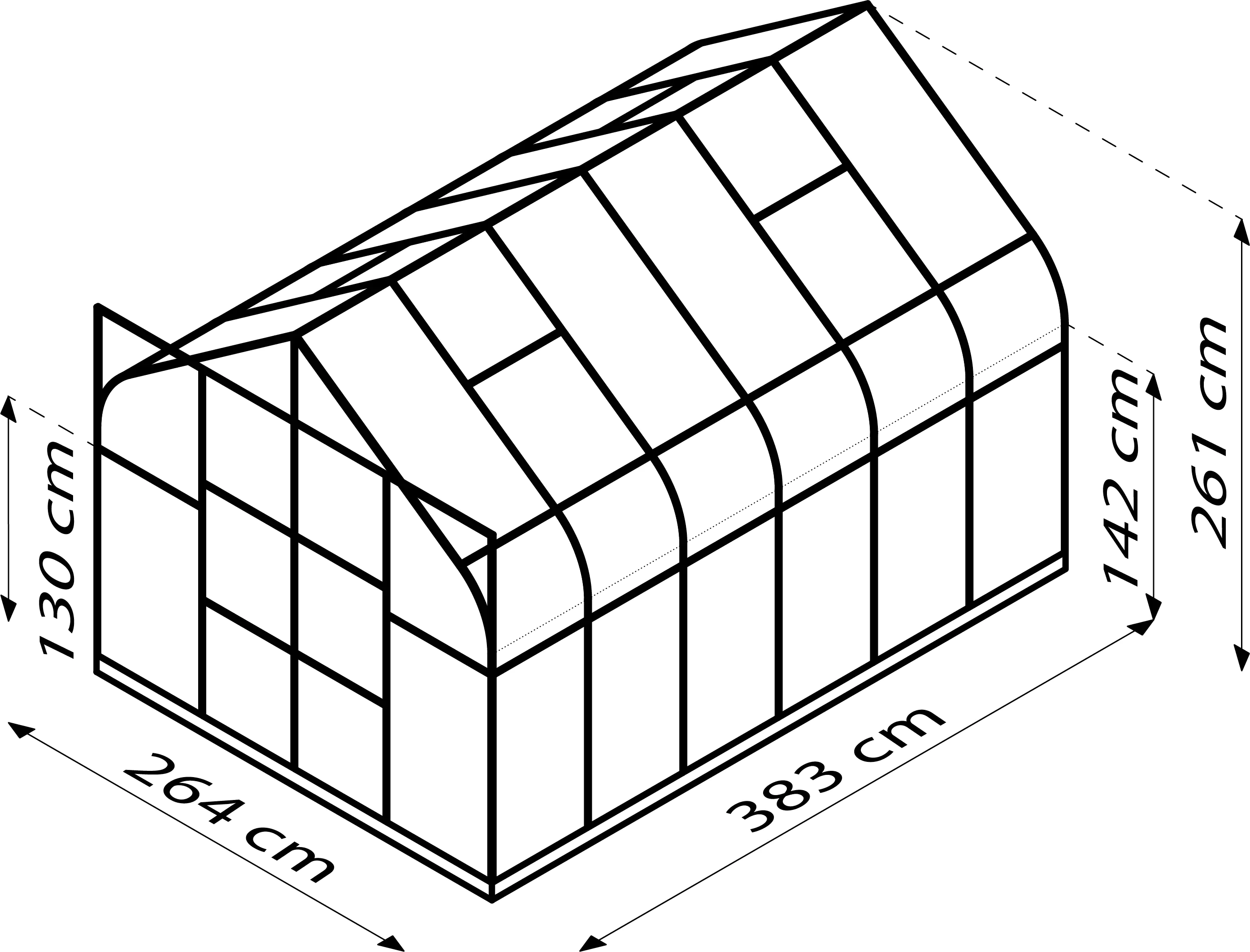 Vitavia Gewächshaus Dione 9900 264 x 383 cm 3 mm ESG