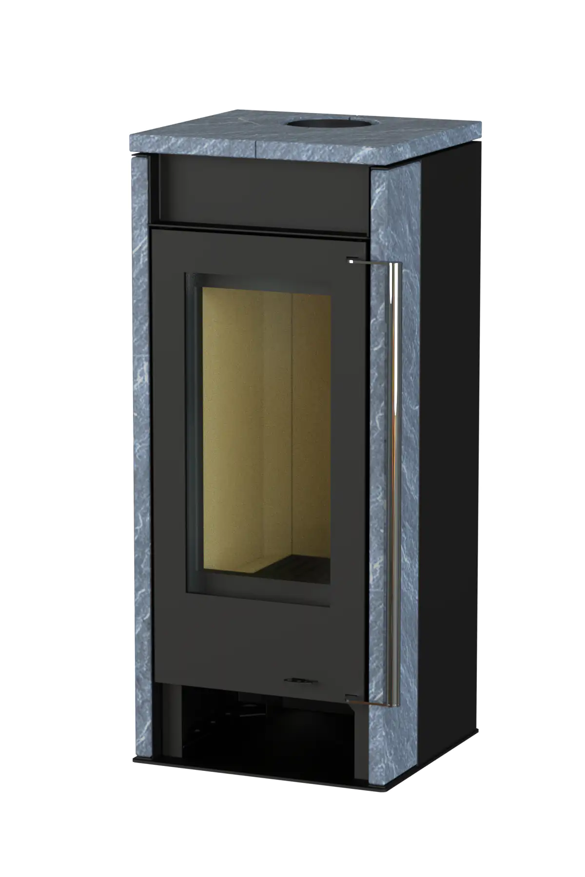 Thermia Kaminofen Zyklon Naturstein, Stahl schwarz, 6 kW