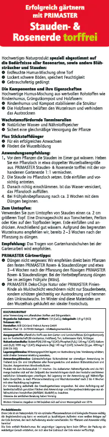 Primaster Stauden- & Rosenerde torffrei 40 L