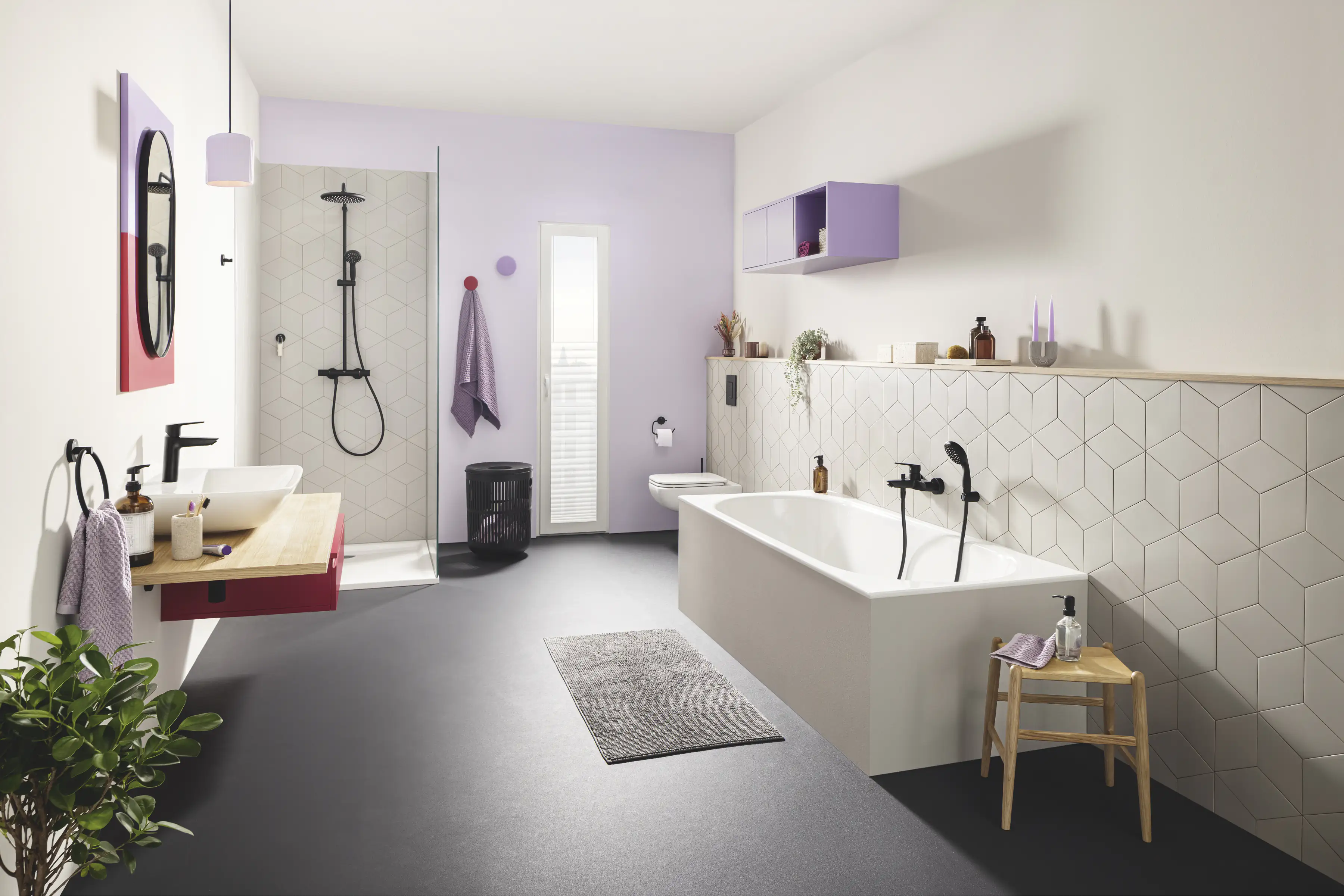 Grohe Quickfix Badewannenarmatur Start schwarz matt