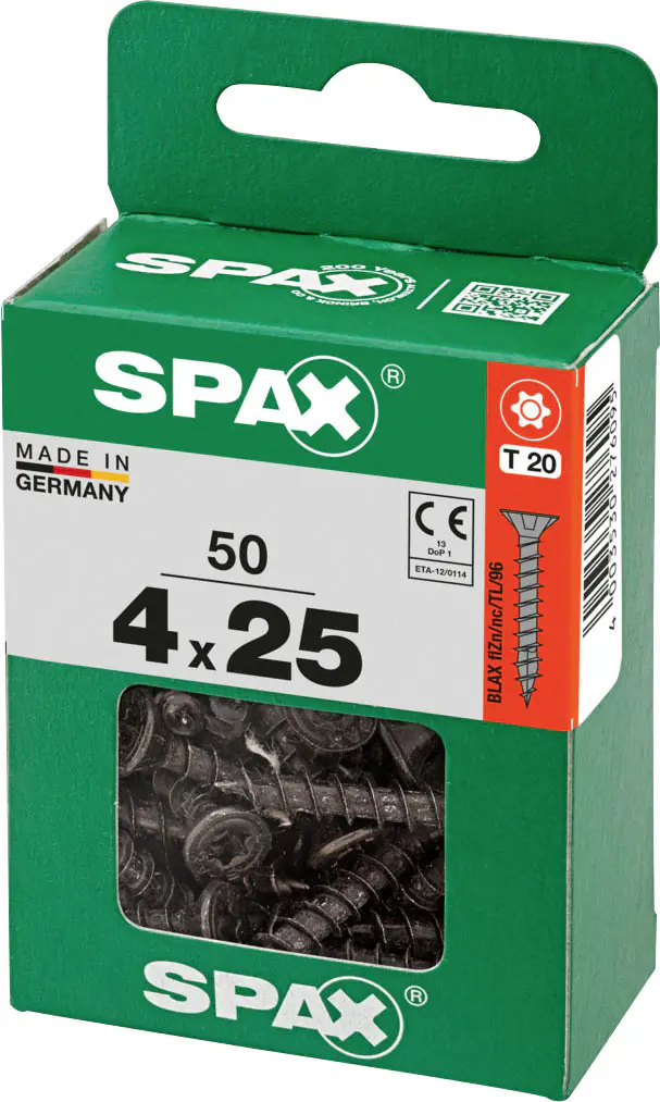 Spax Universalschrauben 4 x 25 mm T20 Vollgewinde - 50 Stk. 