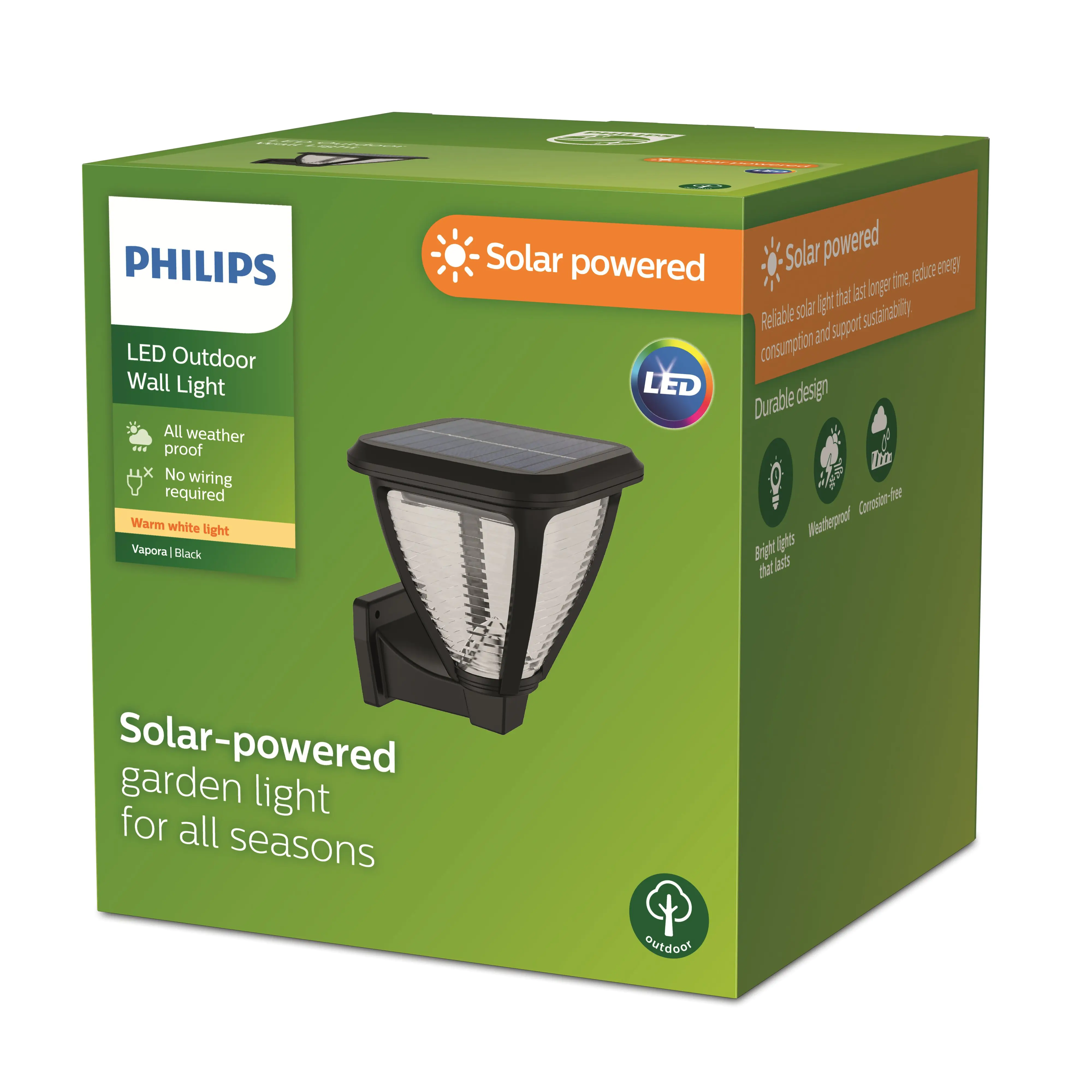 Solar Wandleuchte Vapora 15,8 x 14,7 x 13,7 cm schwarz