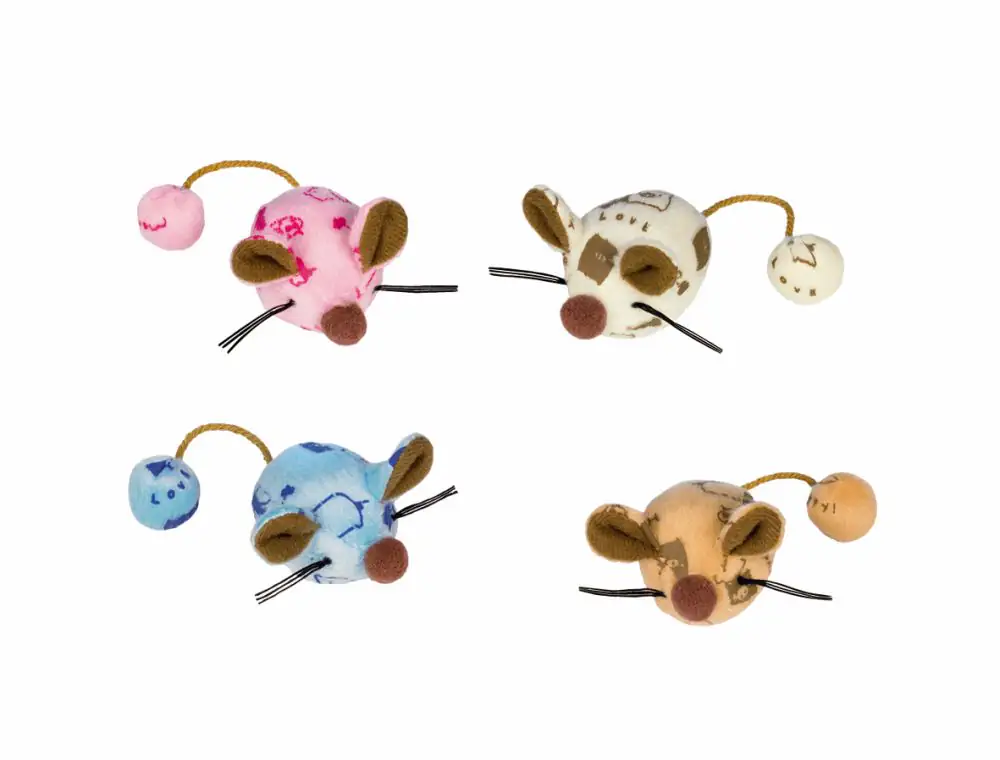 Nobby Katzenspielzeug Plüschmaus 6 cm - 2er Set sortiert