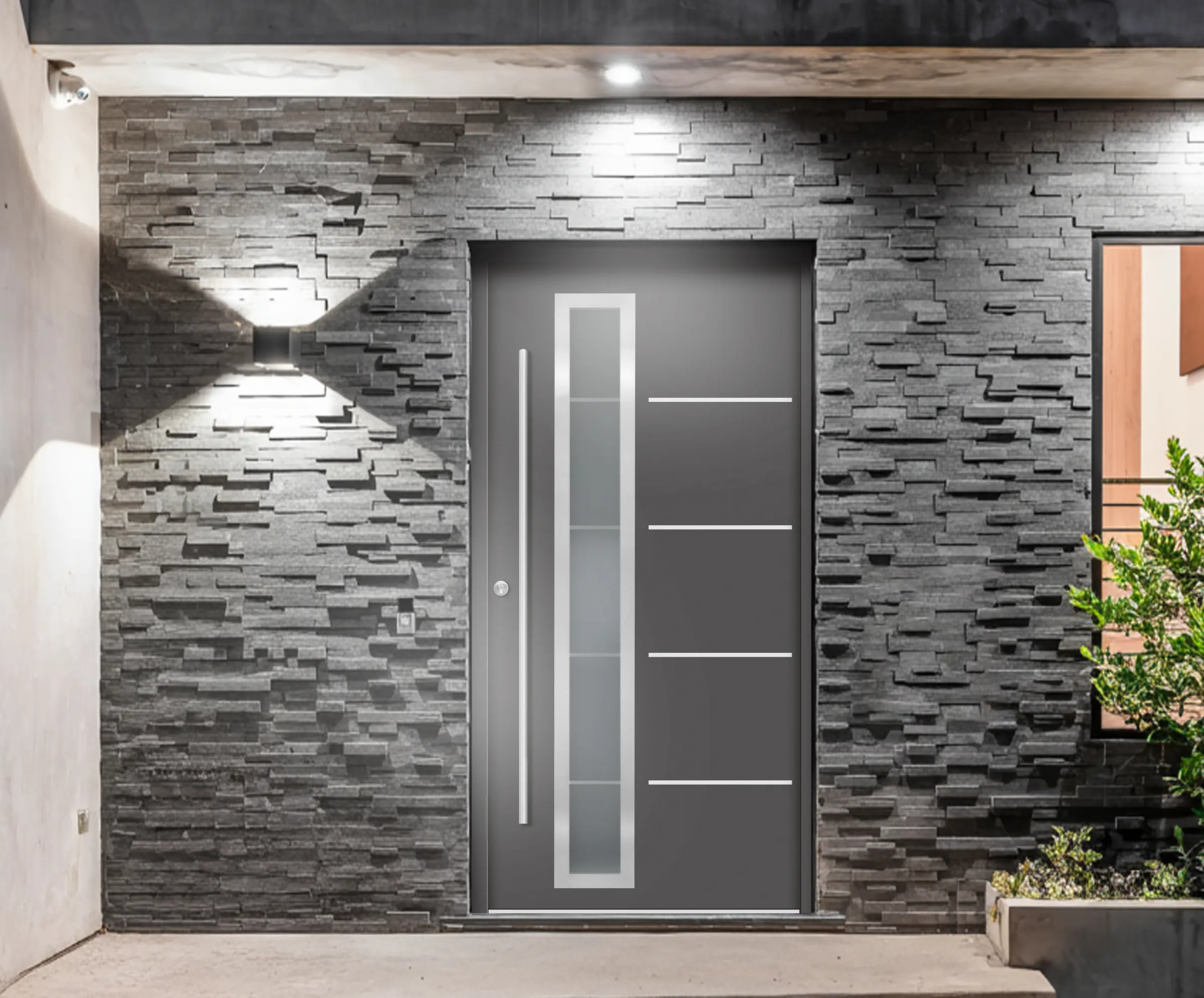 Splendoor Haustür Passivedoor Premium B06 Anthrazit DIN Links 110 x 210 cm