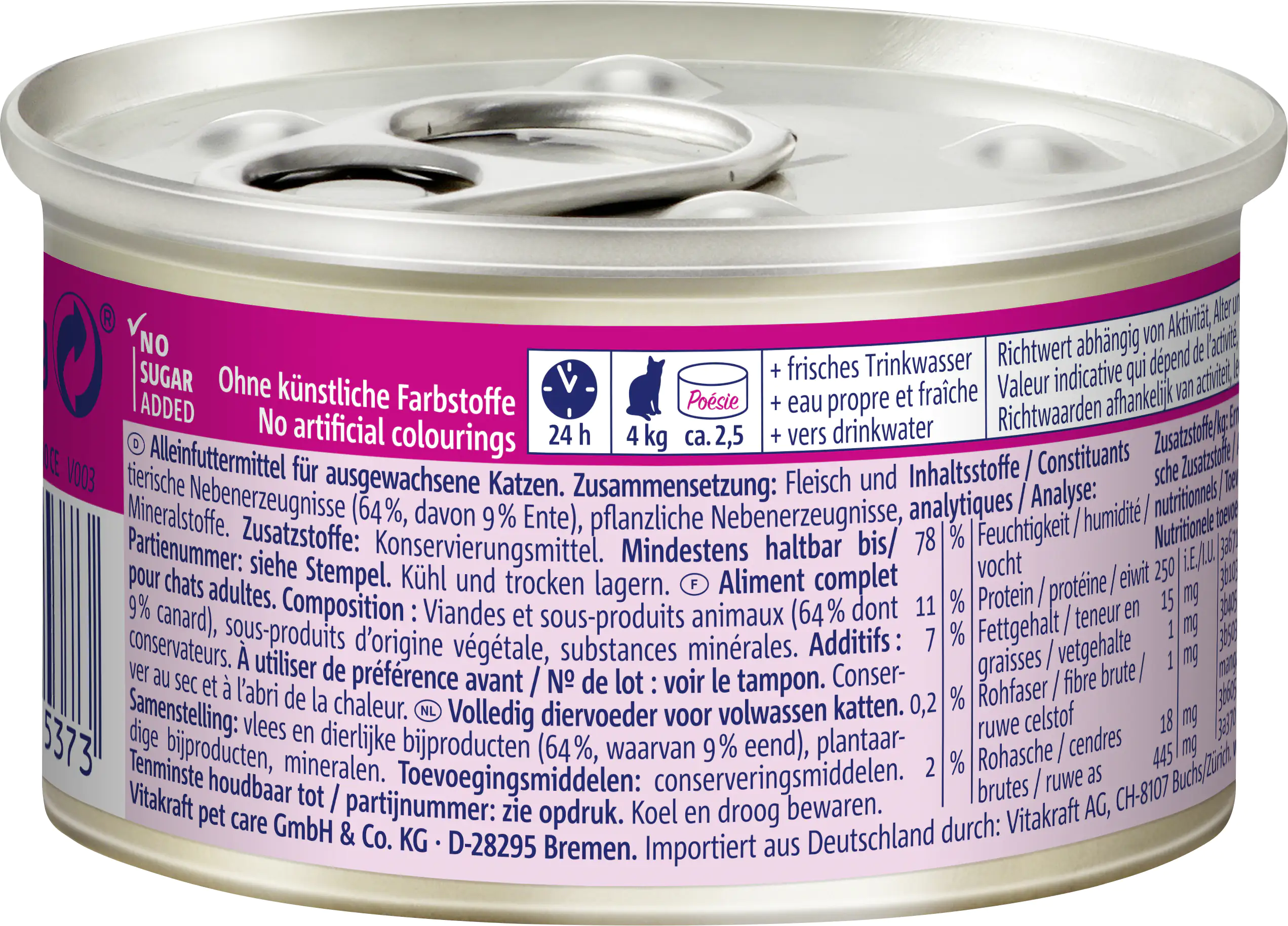 Vitakraft Poésie Katzenfutter Mousse Ente 85 g