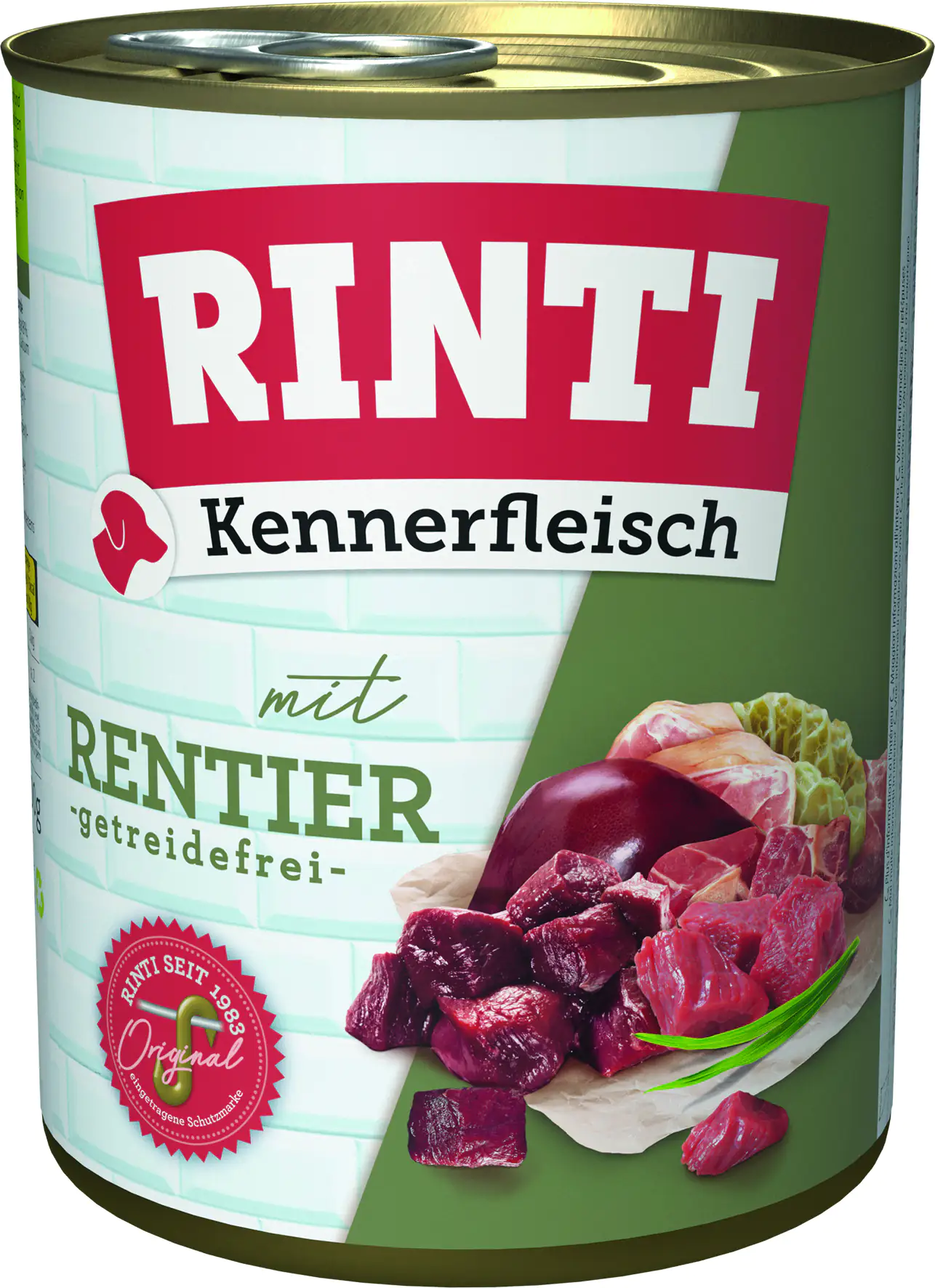 Rinti Kennerfleisch Hundenassfutter Adult getreidefrei 800 g Rentier bei Kartonabnahme