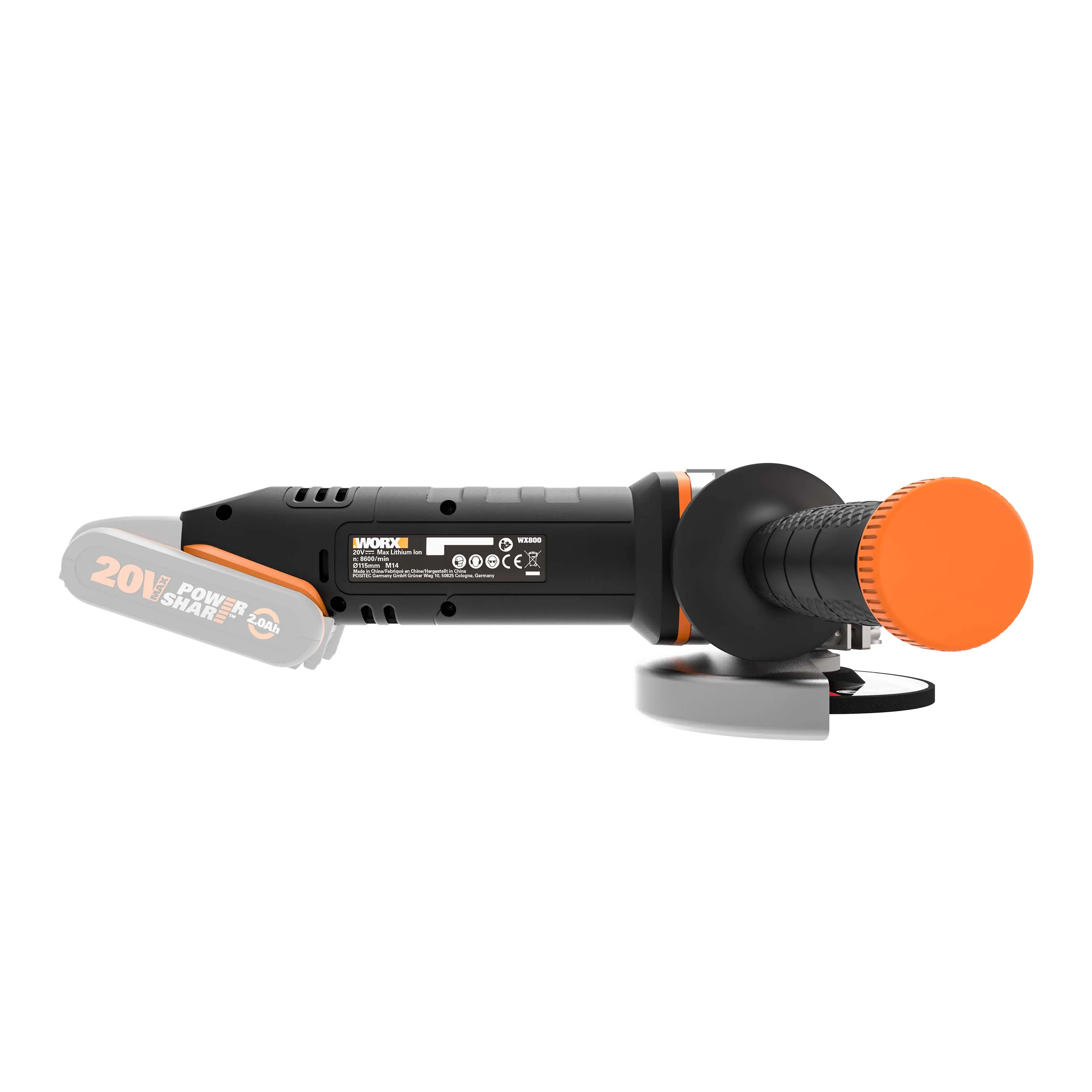 Worx Akku-Winkelschleifer WX800.9 20 V Solo
