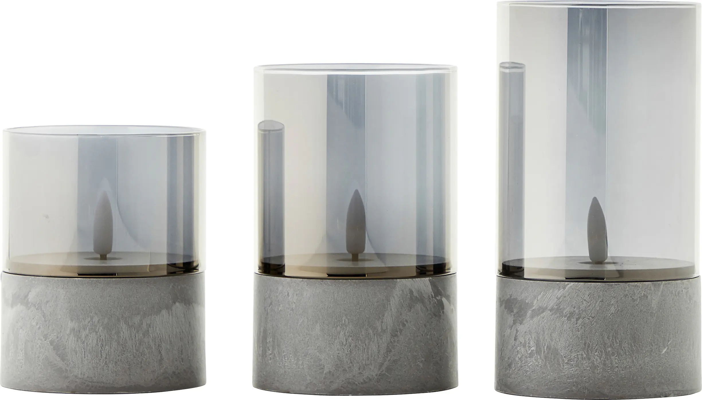 Brilliant LED Tischleuchten Kerzen Bougie grau rauchglas 3 Stück