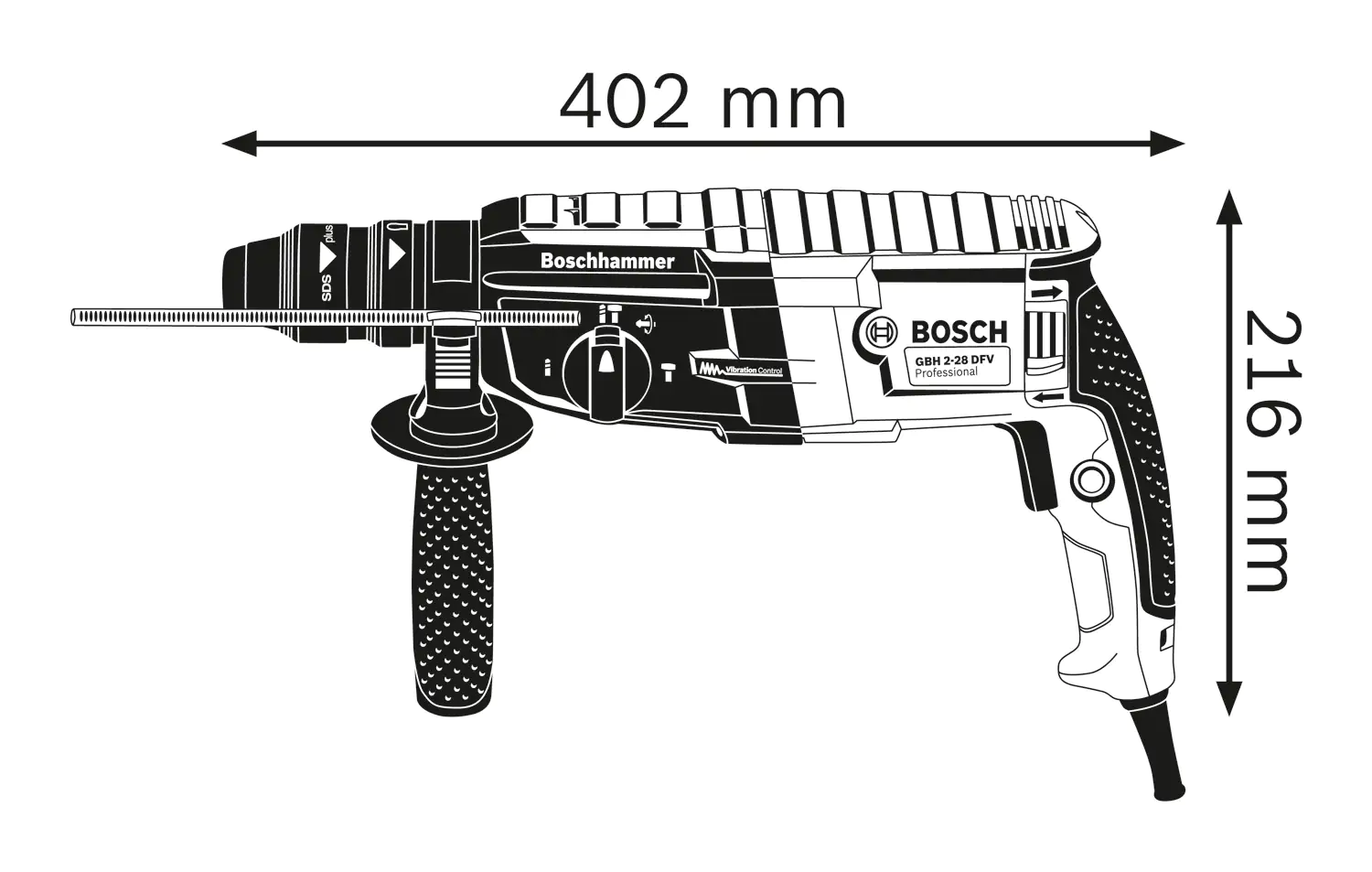 Bosch Professional Bohrhammer GBH 2-28 F 880 W im Koffer