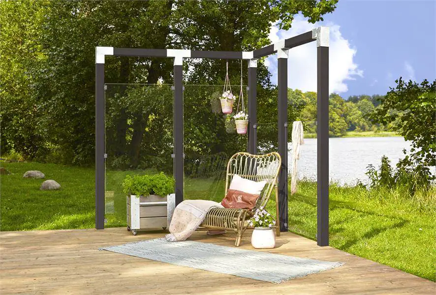 Plus Glaszaun 90 x 91 cm klares Glas gehärtetes 6 mm Glas