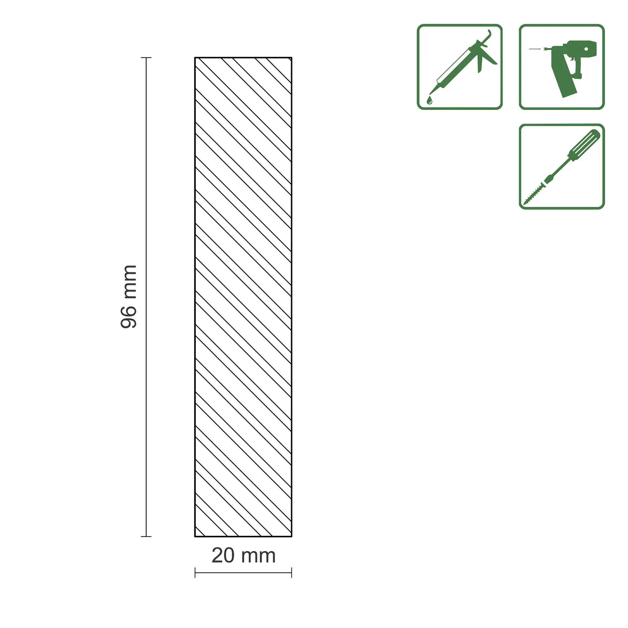 FN Neuhofer Flachleiste 95 cm 96 x 20 mm Buche