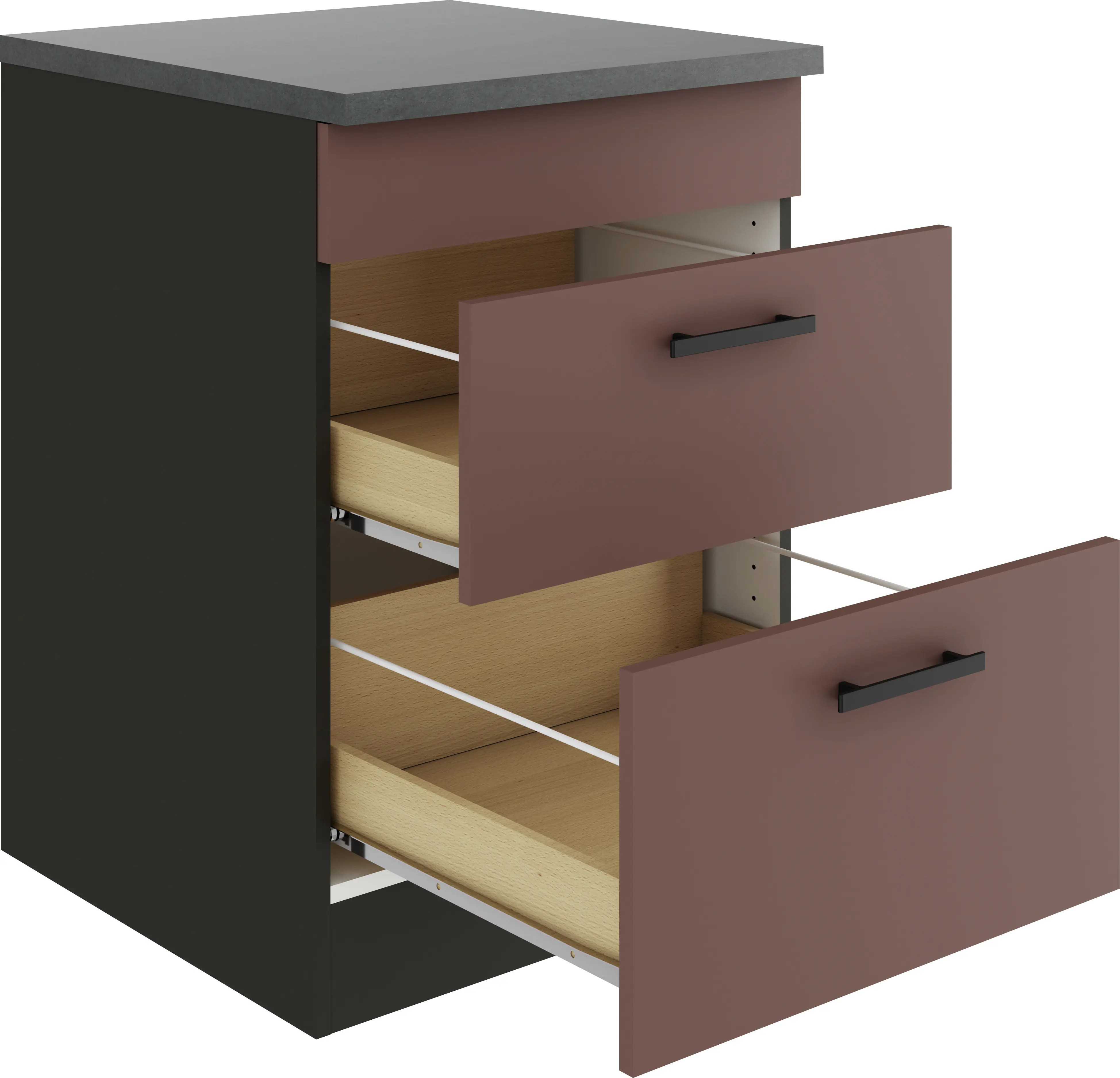 Optifit Unterschrank Nizza 407 rostrot/anthrazit matt 60 cm