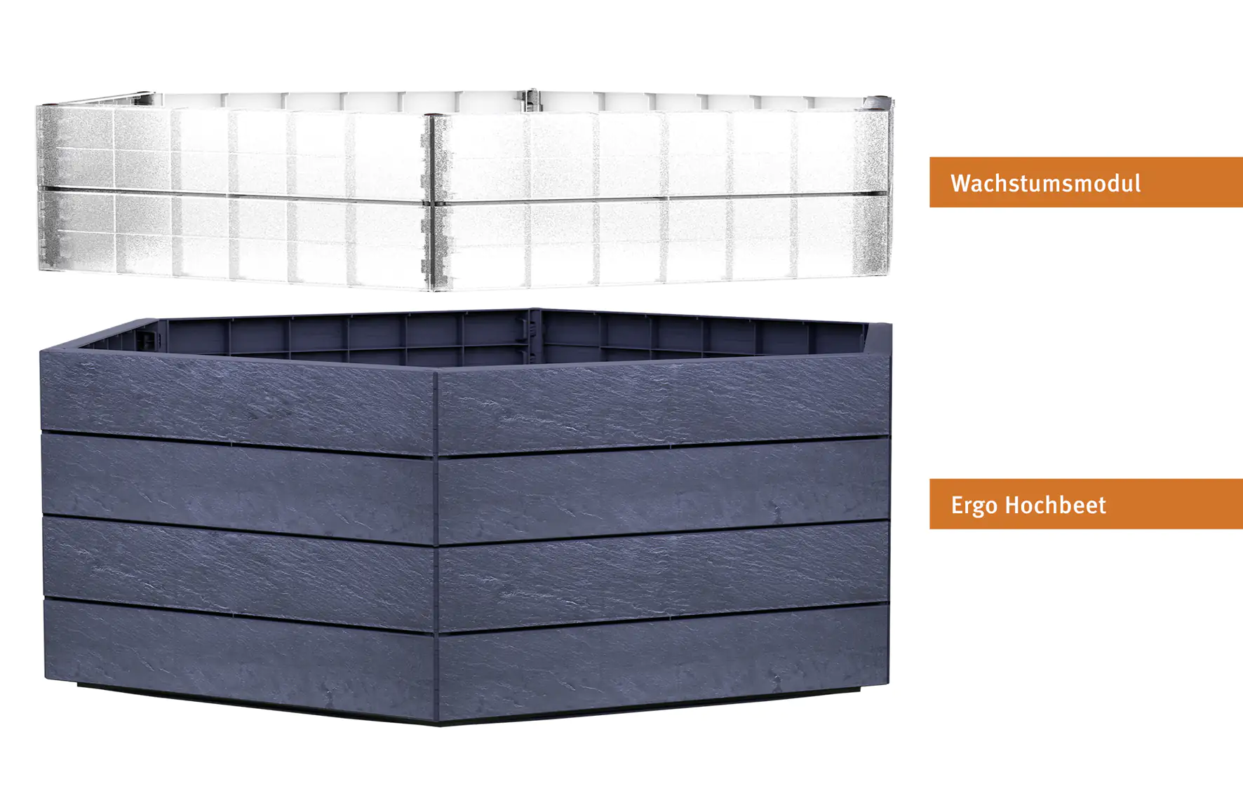 Garantia Hochbeet Ergo Trurbo XL 75 125 x 145 x 75 cm, Stone