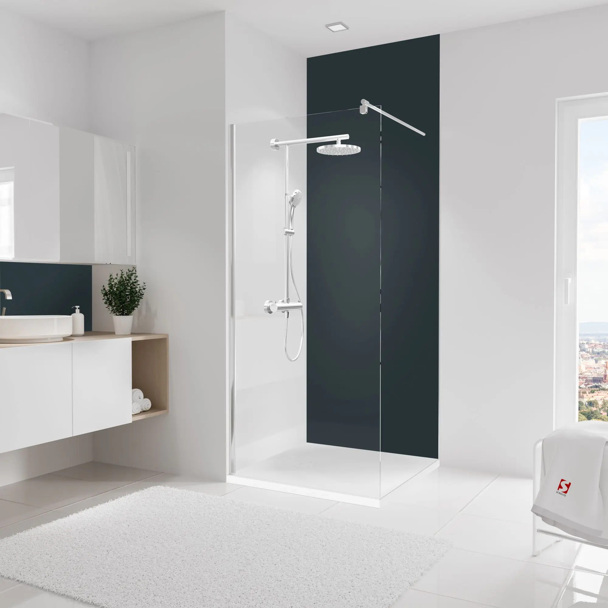 Schulte Duschrückwand DecoDesign 90 x 255 cm anthrazit