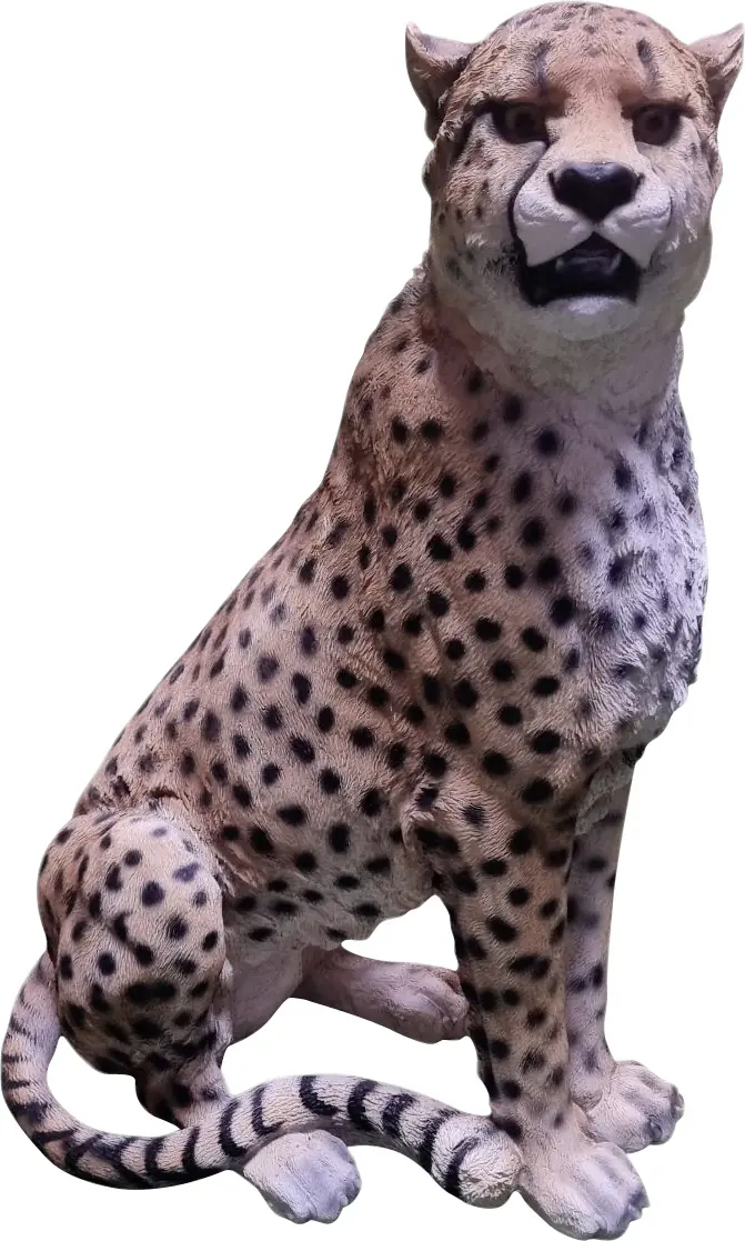 Dekofigur Gepard sitzend 92 x 40 cm braun