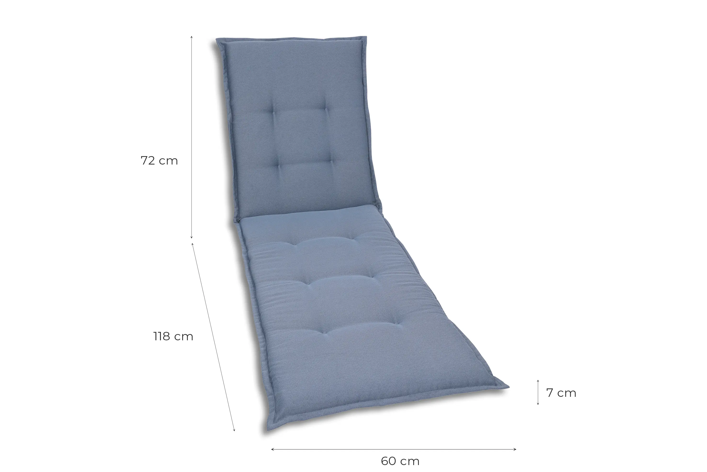 GO-DE Liegenauflage 190 x 60 x 7 cm blau