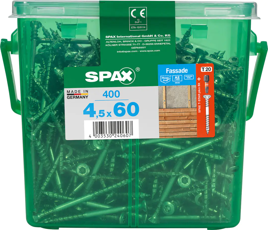 Spax Fassadenschrauben 4,5 x 60 mm, 400 Stück