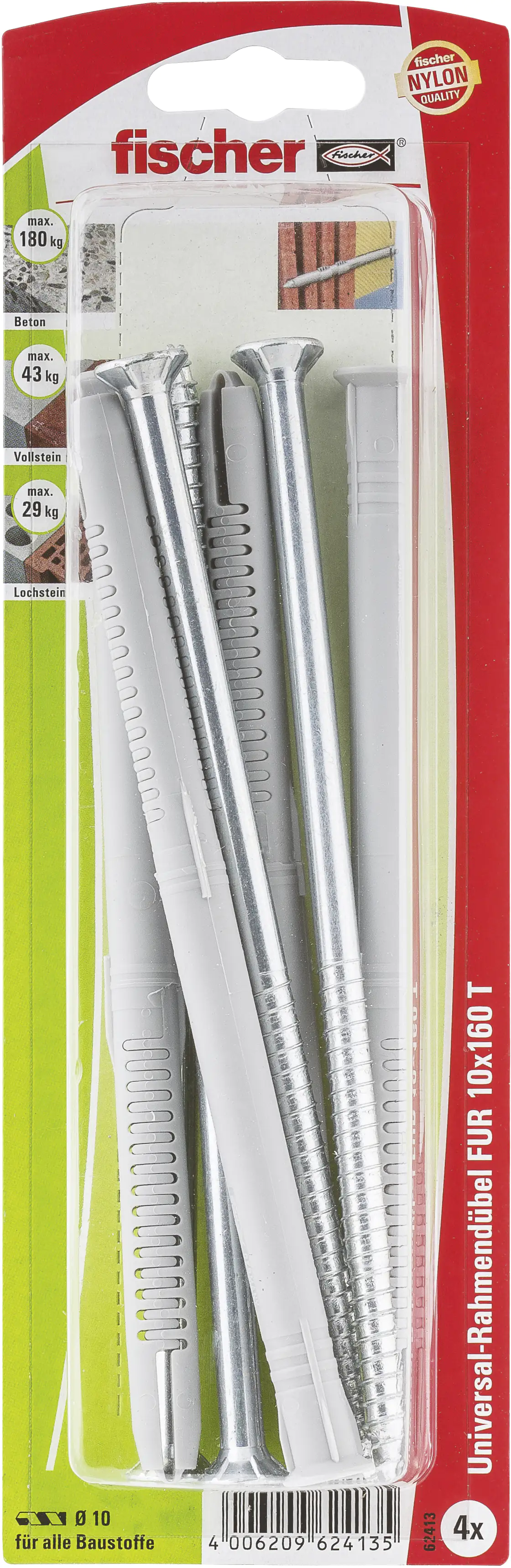 Fischer Langschaftdübel FUR 10.0 x 160 mm - 4 Stück