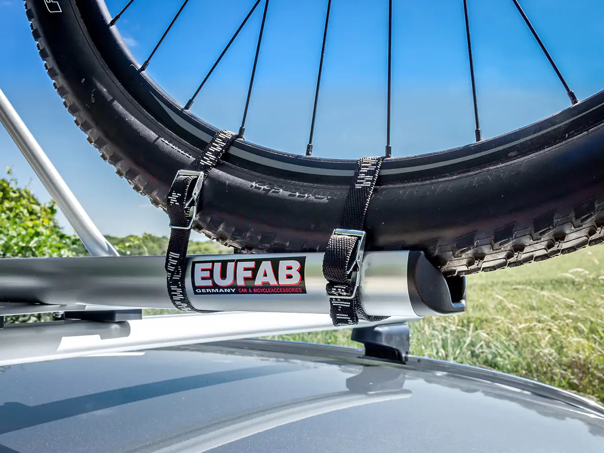 EUFAB Fahrradträgeraufsatz Alu Star für 1 Fahrrad auf dem Dachlastträger