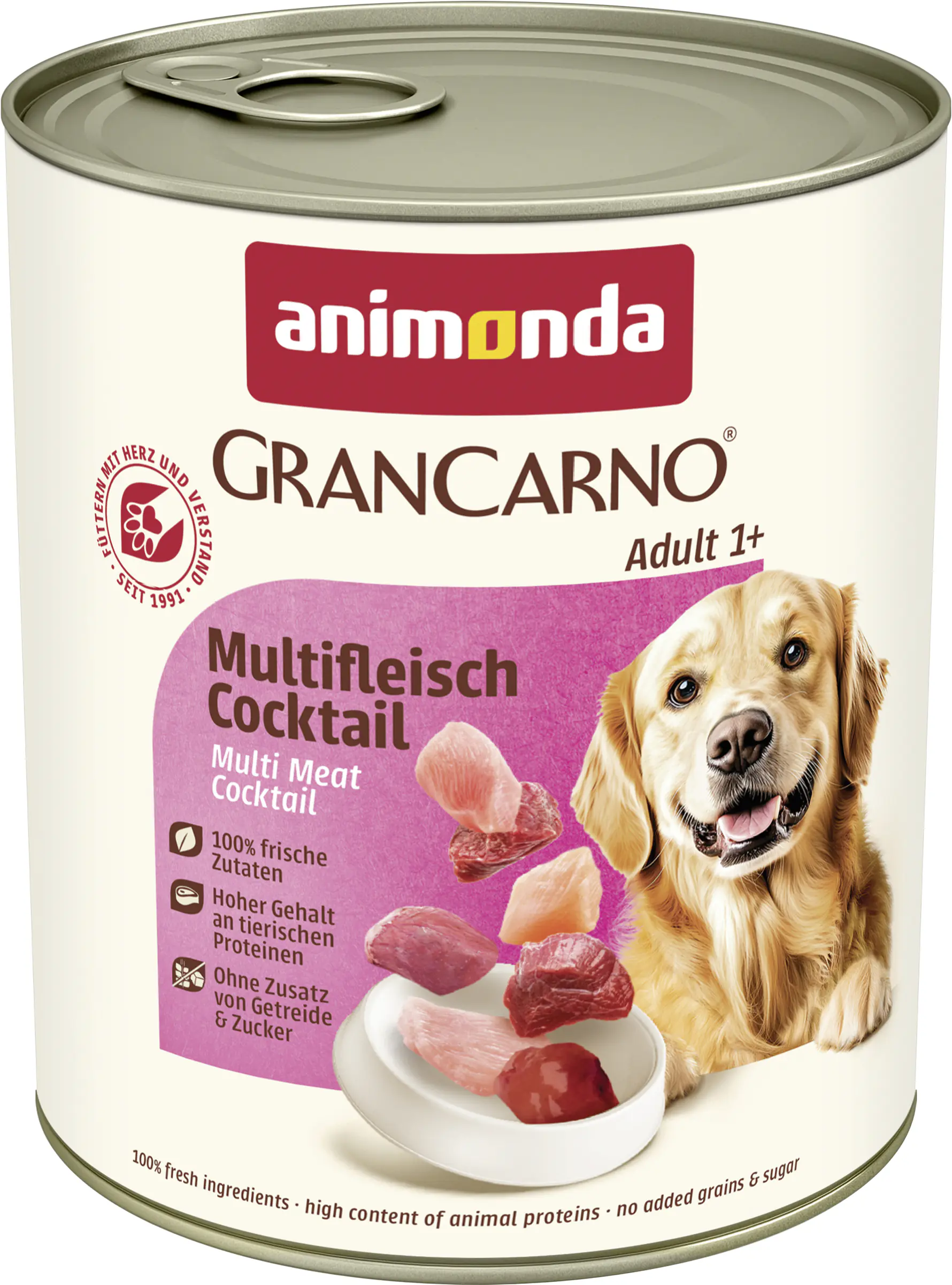 Animonda GranCarno Hundenassfutter Adult getreidefrei 800 g Mulitfleisch-Cocktail