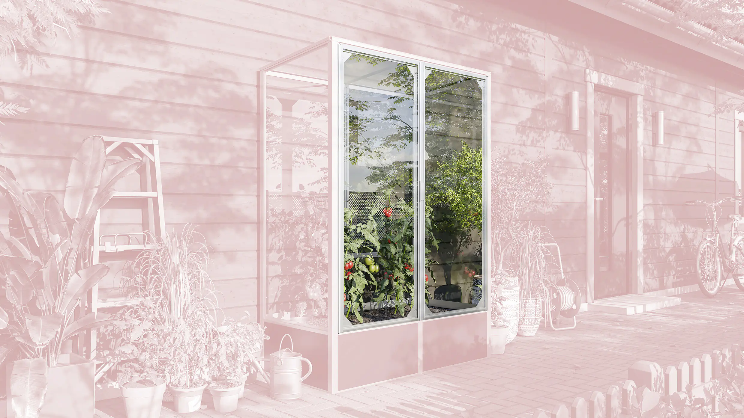 Vitavia Tür für Tomatenhaus Napoli 900 ESG 3 mm alu 119,7 x 149 cm