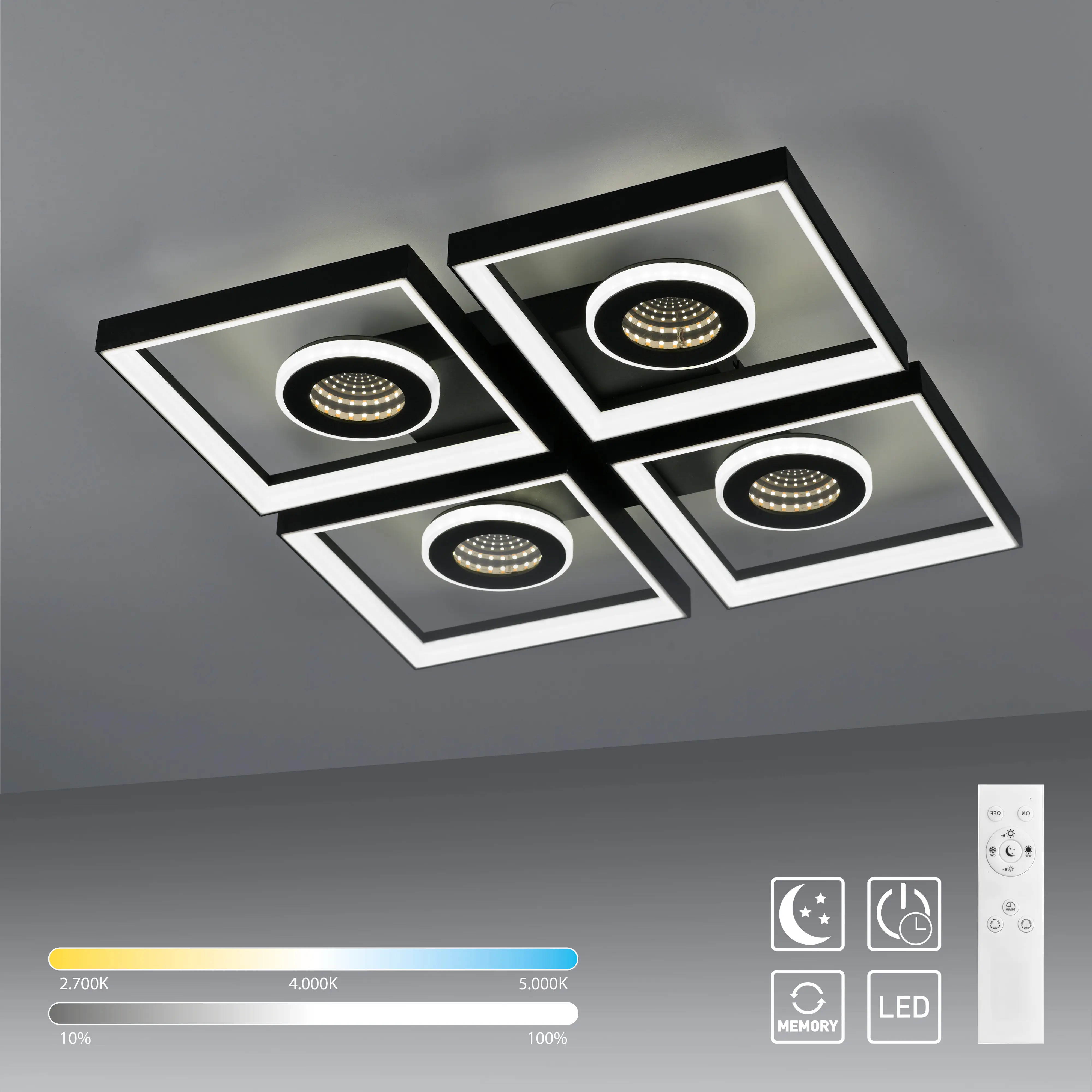 Paul Neuhaus LED Deckenleuchte Traforo 53 cm warmweiß-kaltweiß dimmbar 