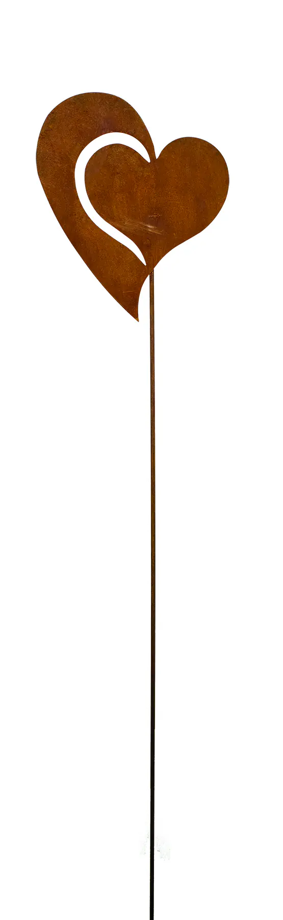 Badeko Gartenstecker Herz Christine 150 x 25 cm rostbraun