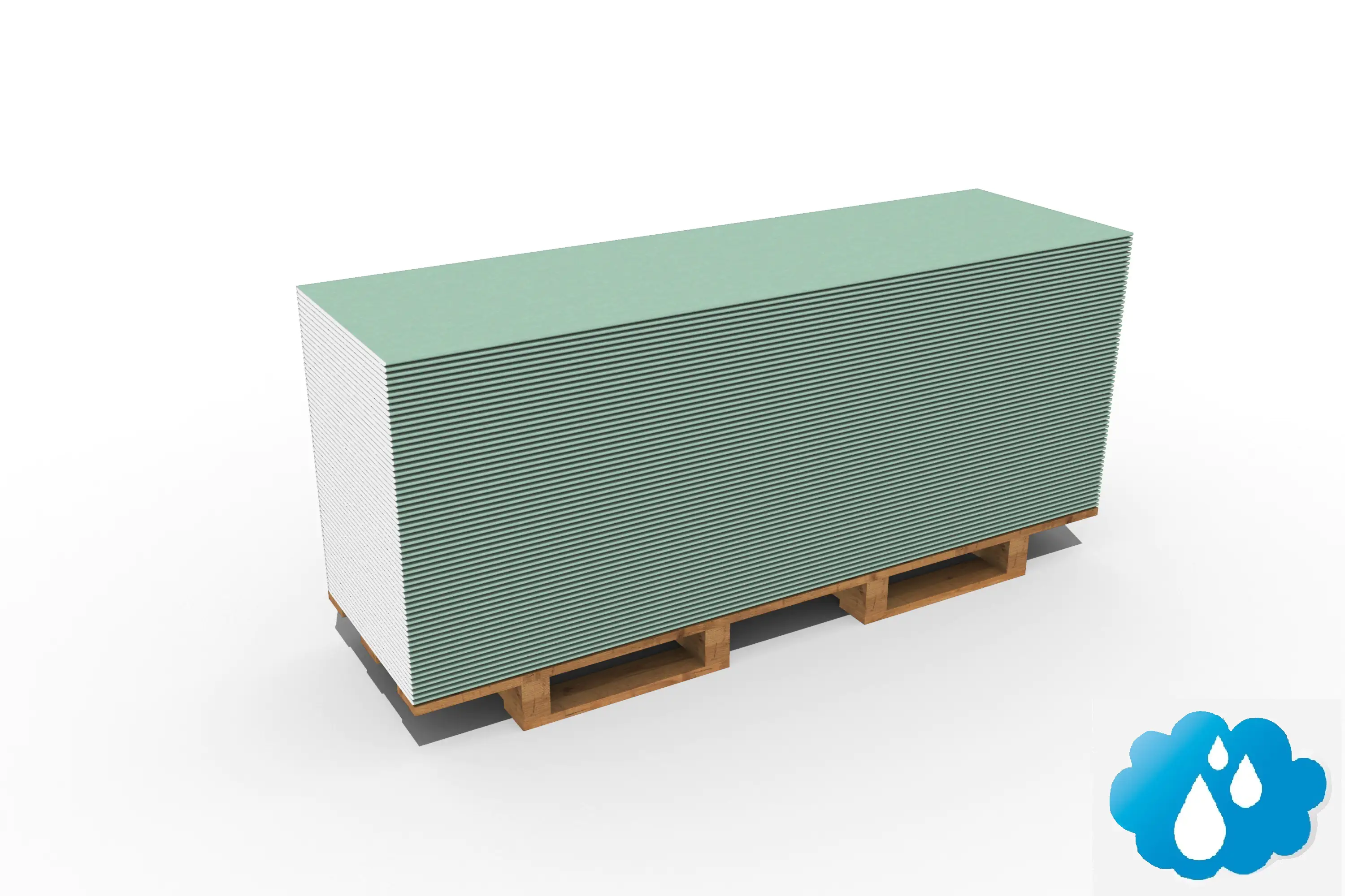 Knauf Gipskarton-Feuchtraumplatte GKBI 200 x 60 cm 12,5 mm 60 St. Palettenabnahme
