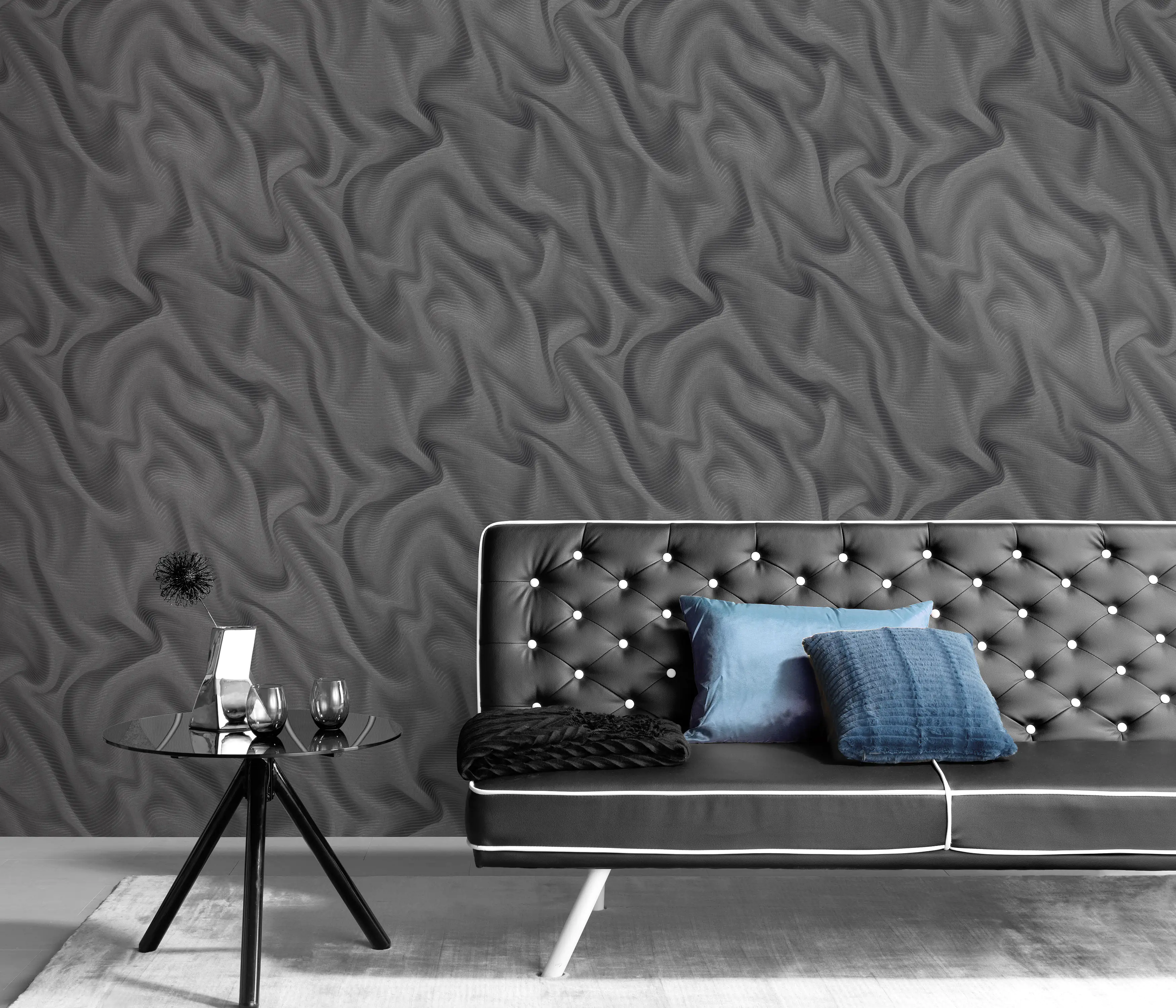 Erismann Vliestapete 10195-15 ELLE Decoration Welle schwarz 10,05 x 0,53 m