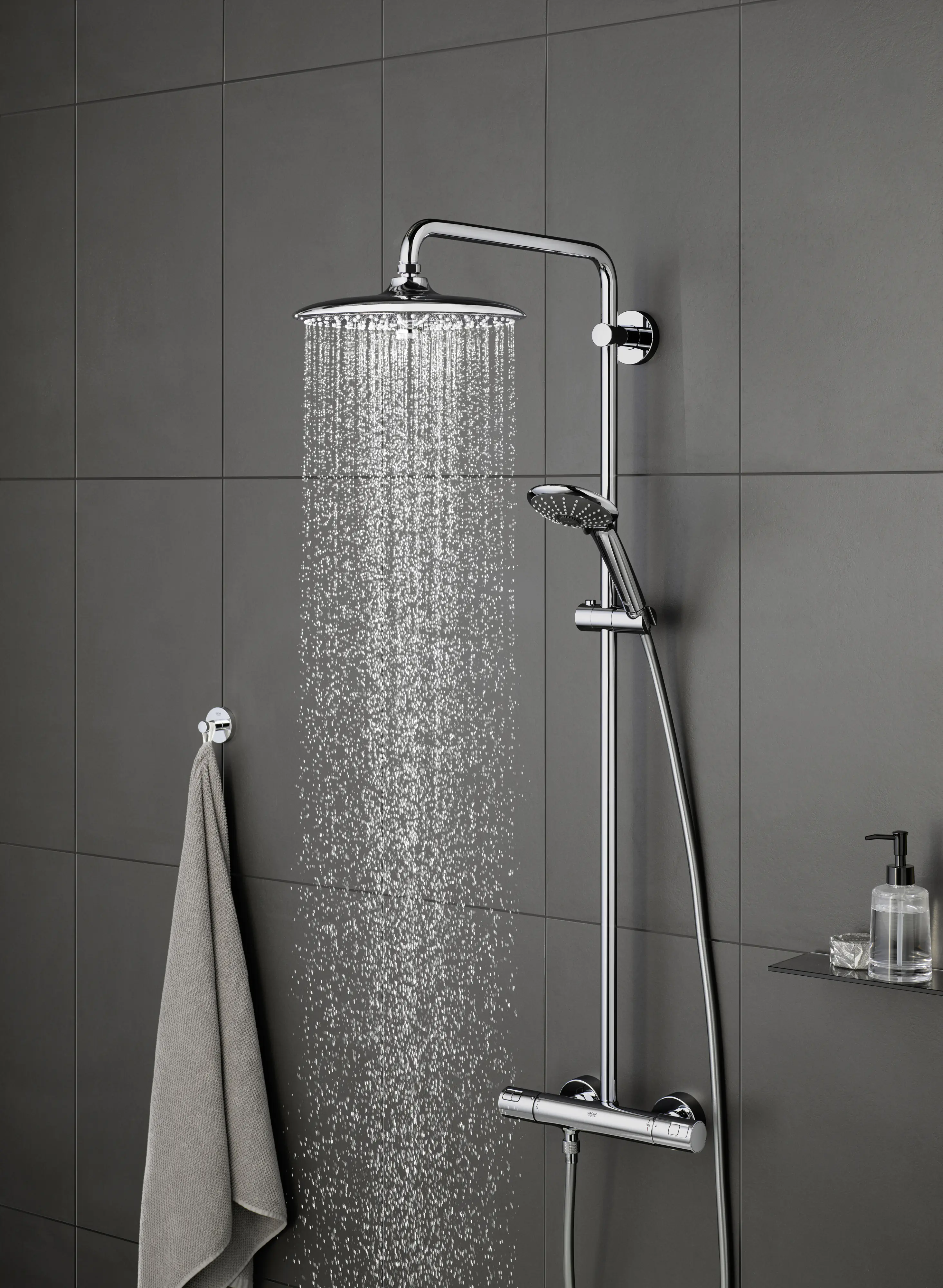 Grohe Kopfbrause chrom, mit 3 Strahlarten: Rain, SmartRain, Massage