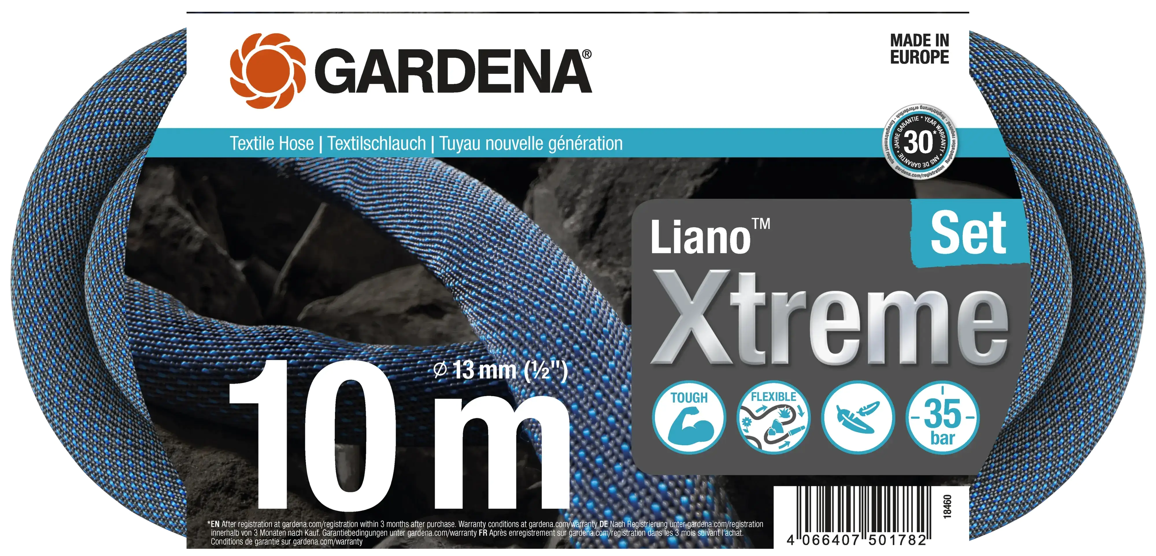 Gardena Textilschlauch Liano Xtreme, 13 mm (1/2") 10 m