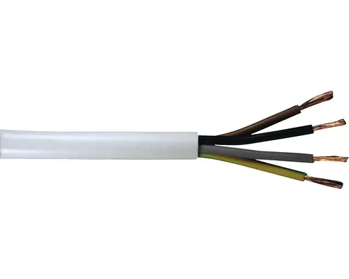 Schlauchleitung H03VV-F 4 x 0,75 - 1 Meter, weiß