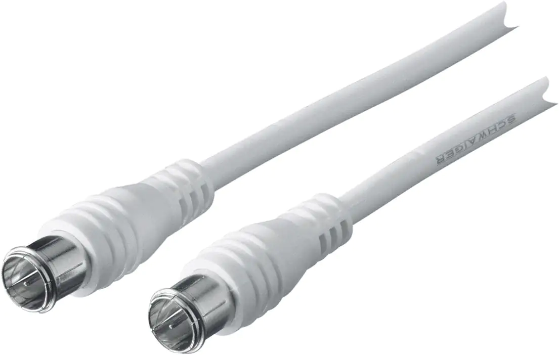 Schwaiger SAT Anschlusskabel KVCQ15 532 (75dB) F Quick weiß, 1,5m, 1x F Stecker / 1x F Stecker