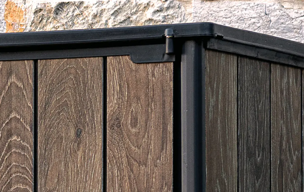 Keter Kunststoff Gartenschrank Signature Walnuss Alto 140 x 73,6 x 170,4 cm braun Holzoptik 