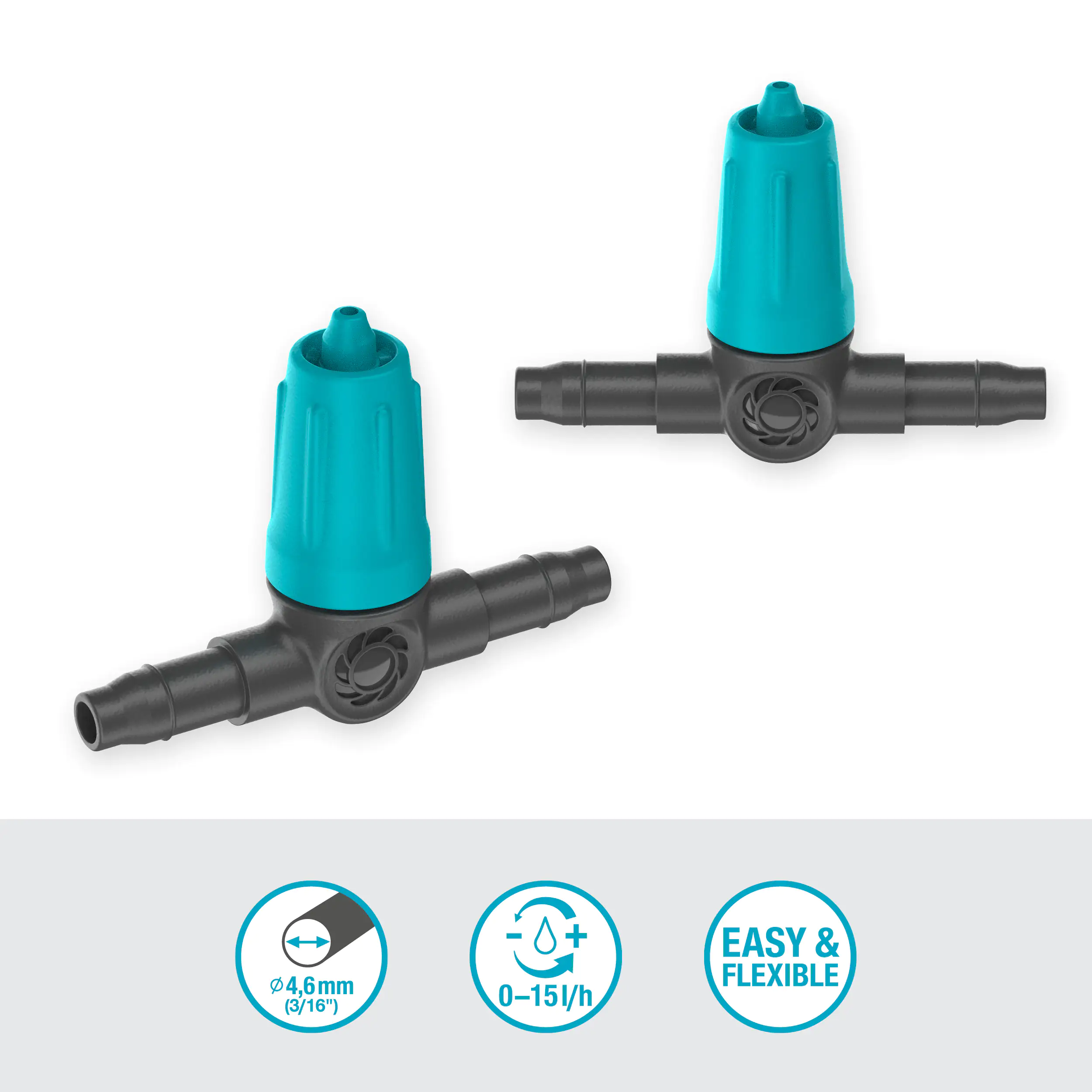 Gardena Reihentropfer, 0-15 l/h regulierbar