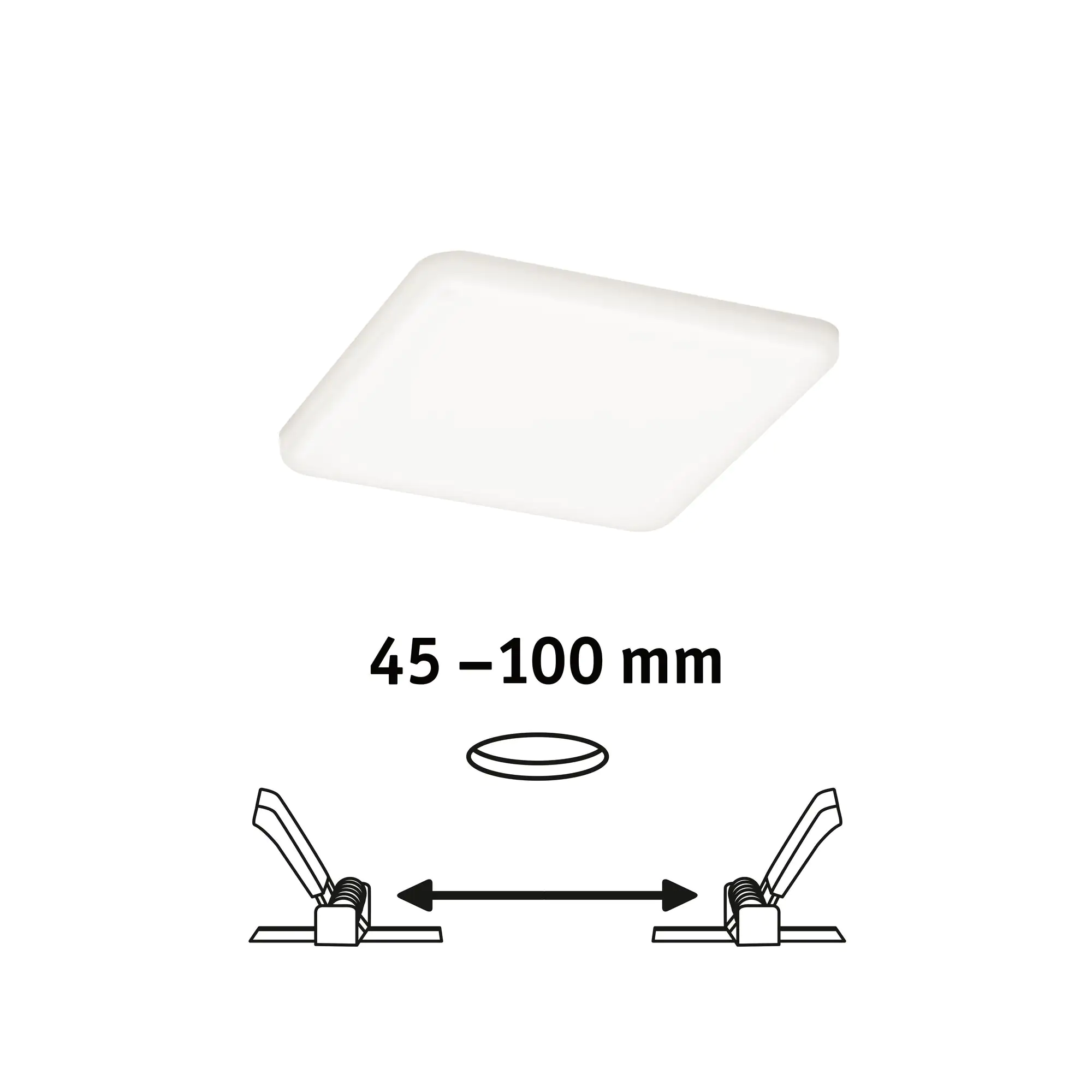Paulmann Einbauleuchte LED Veluna Varifit eckig 12,5 cm 8,5 W satin