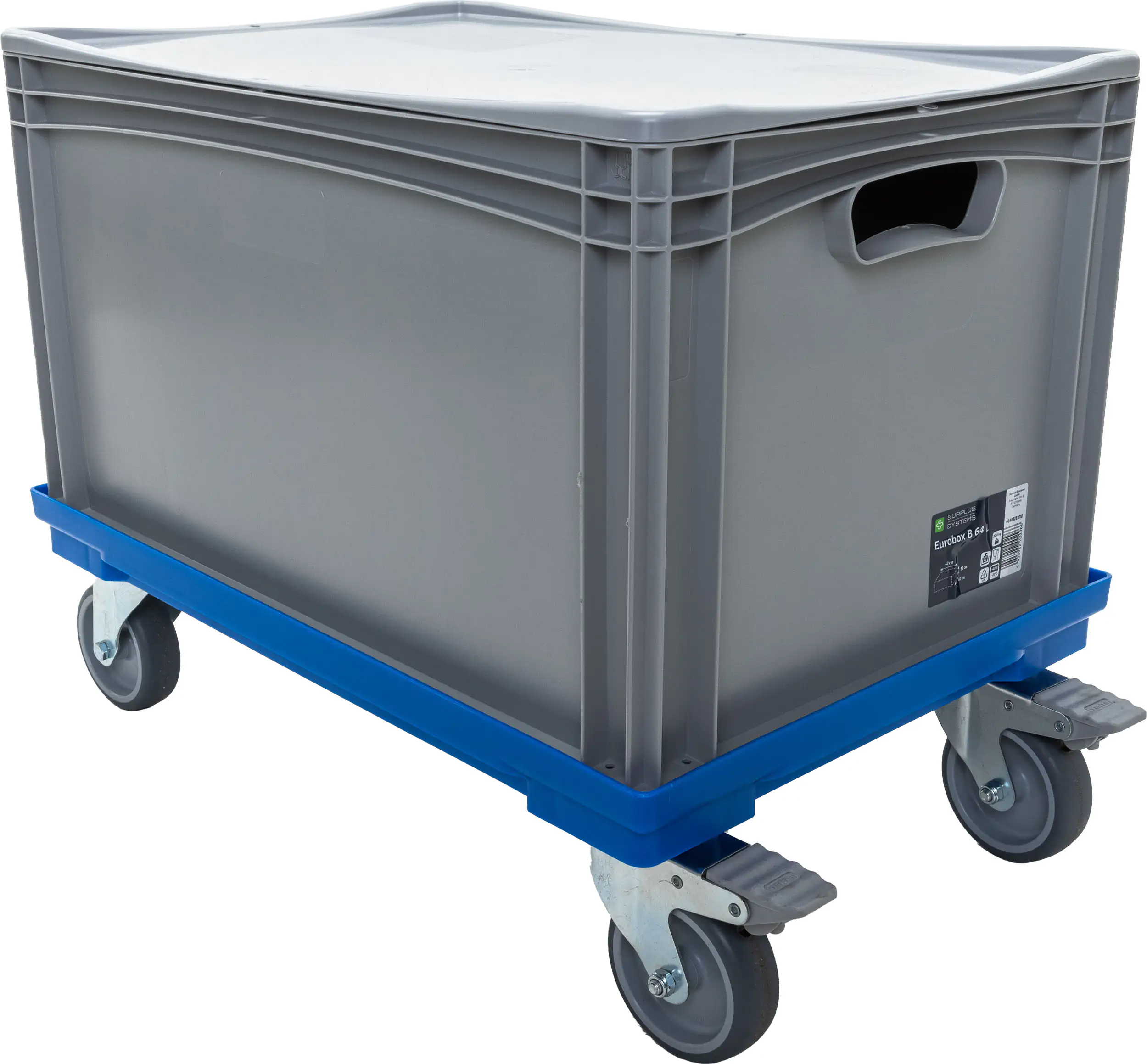 Surplus Systems Rollwagen für Eurobox 60 x 40 cm mit Feststellbremse