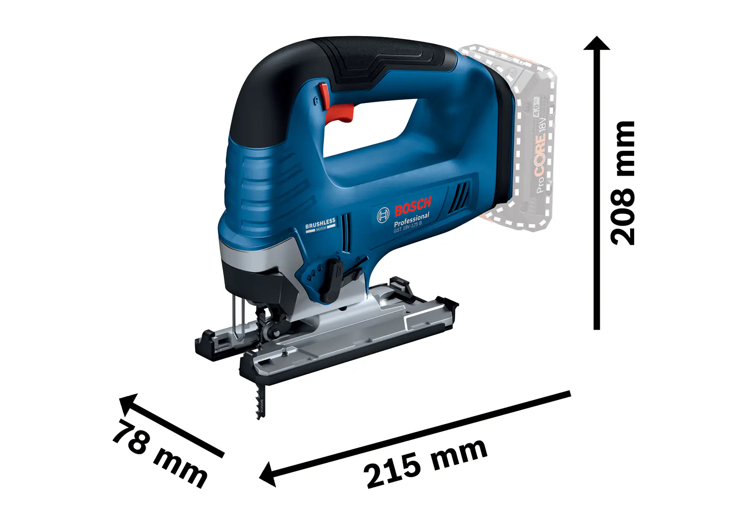 Bosch Professional Akku-Stichsäge GST 18V-125 B Solo