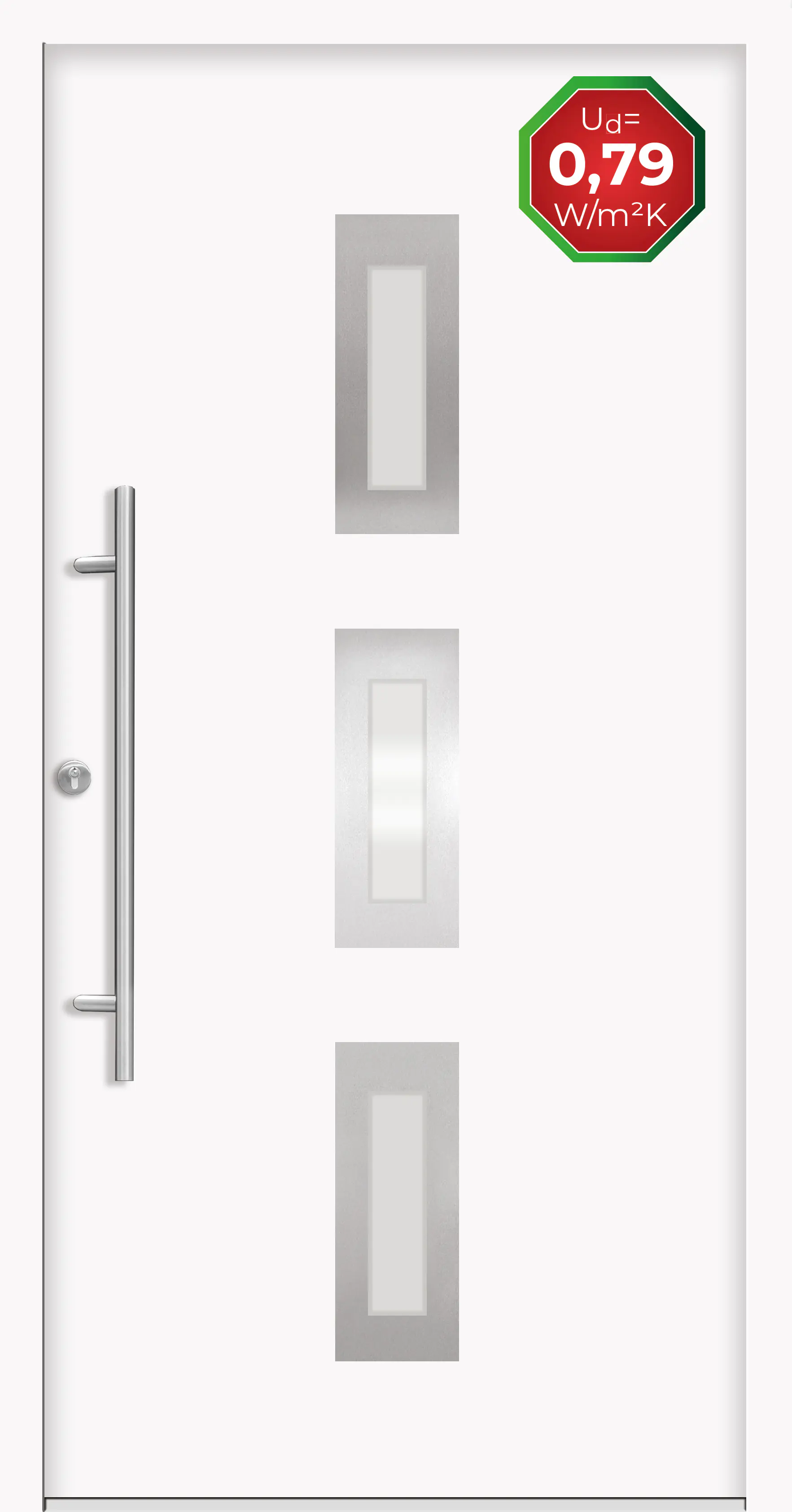 Splendoor Haustür Passivedoor Premium B02 Weiß DIN Links 100 x 210 cm