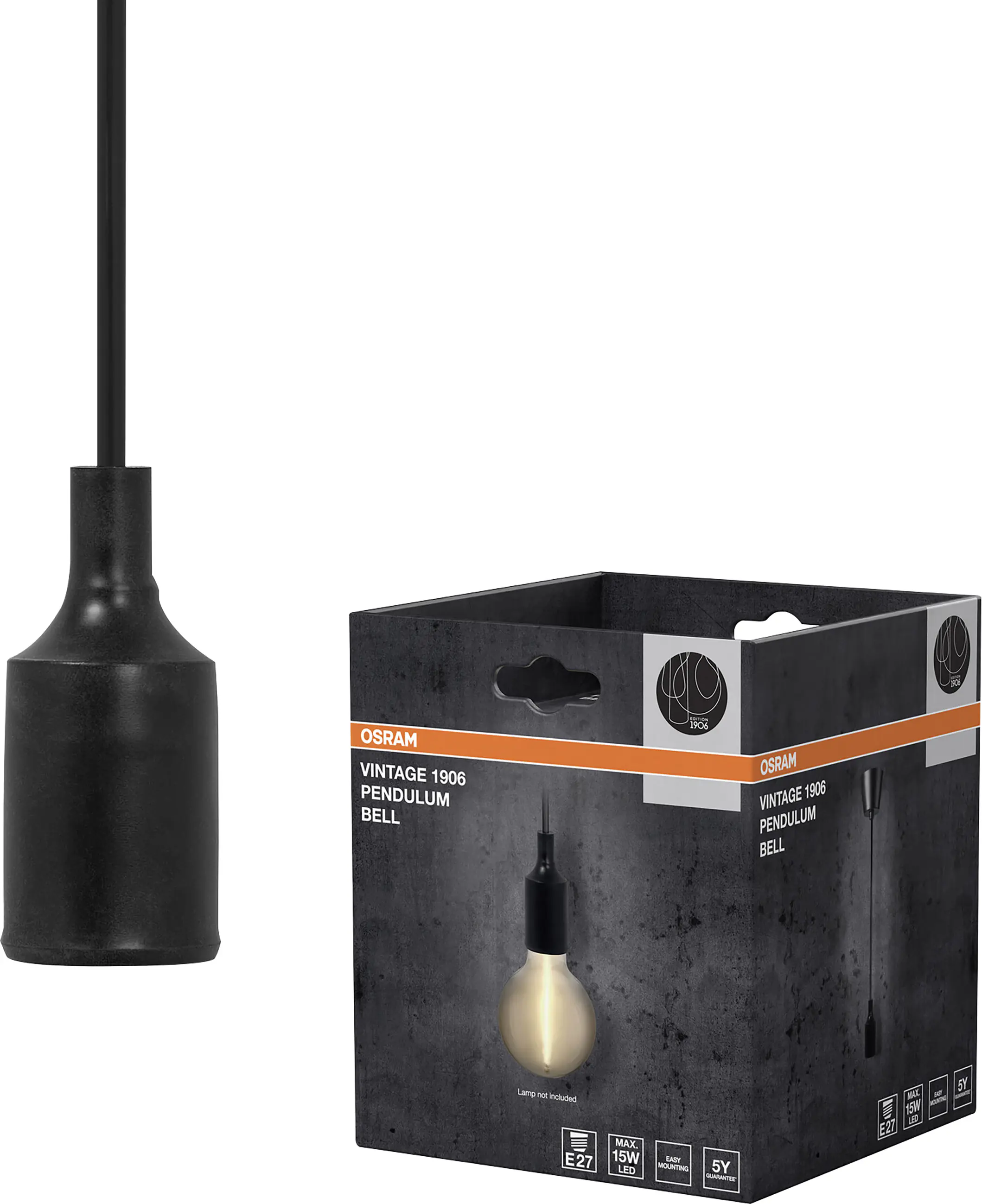 Osram Pendelleuchte Vintage 1906 Pendulum Bell 117,5 cm schwarz