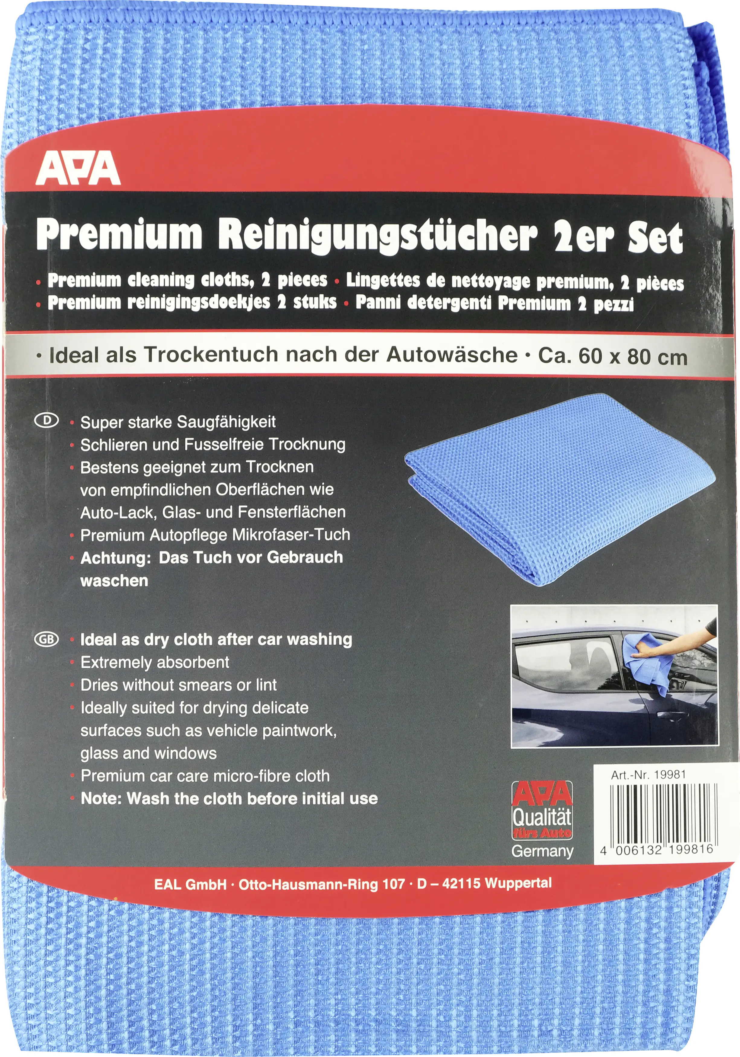 APA Premium Reinigungstücher 2er-Set 60x80cm