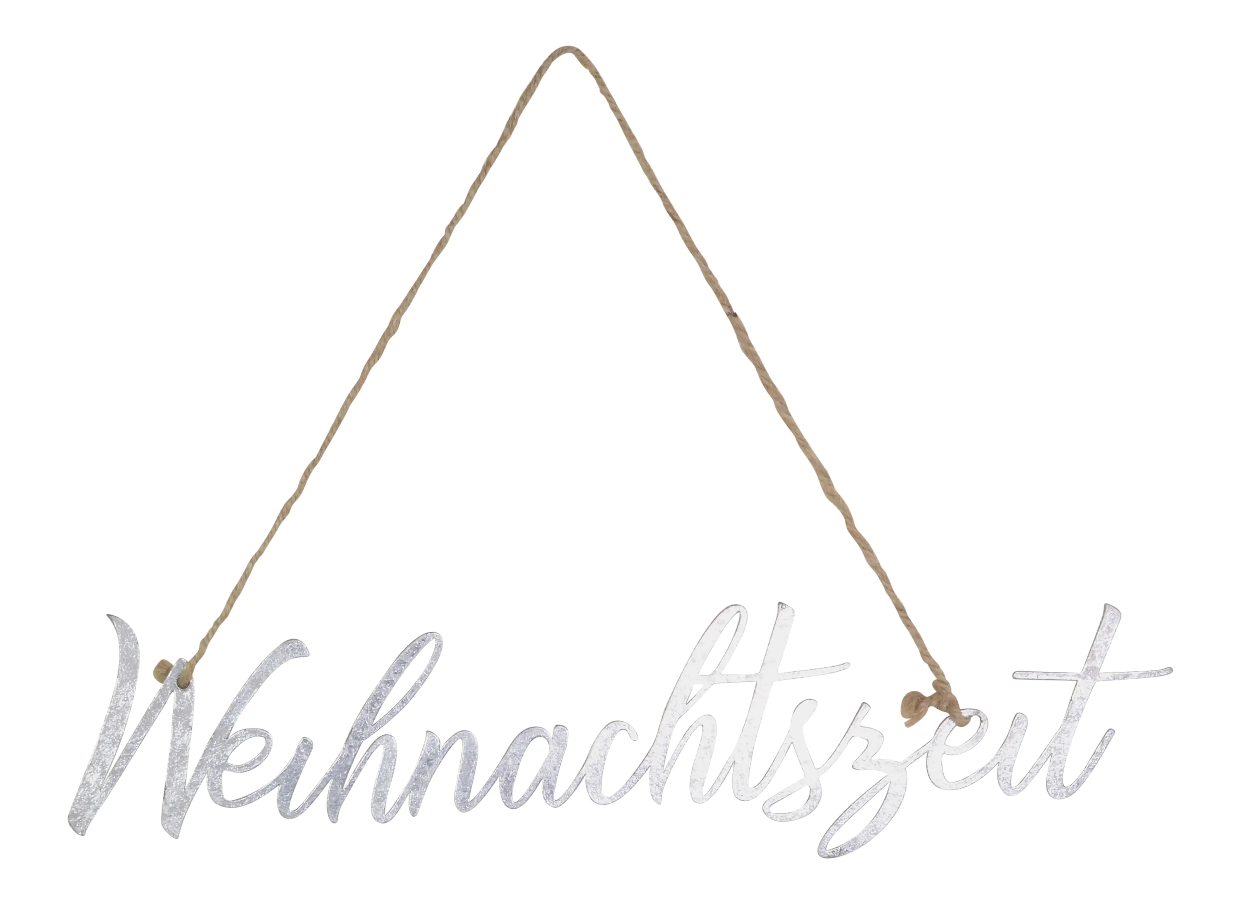 Riffelmacher Schriftzug Weihnachtszeit aus Metall silber 35 x 0,1 x 10 cm