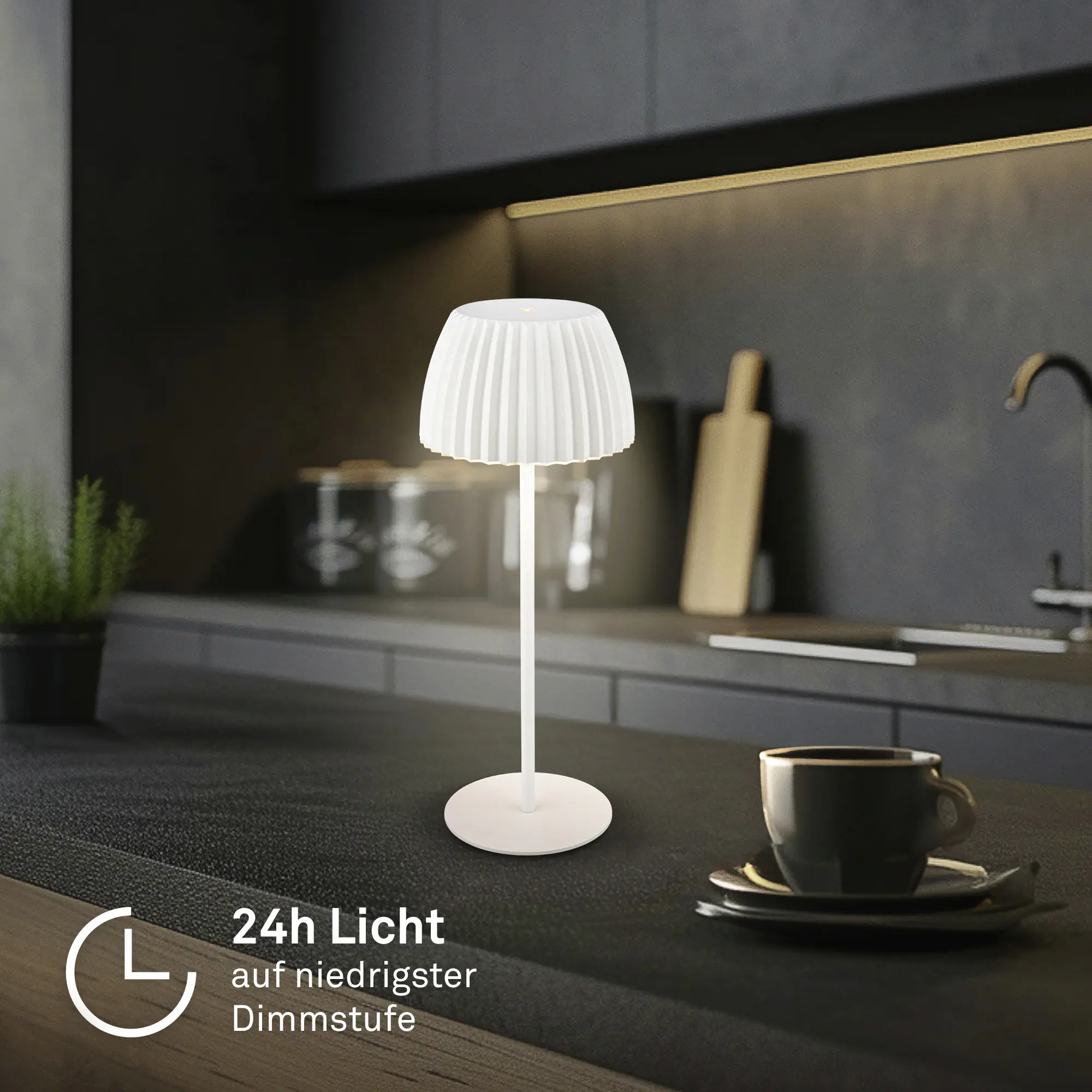 Briloner LED-Tischleuchte Riffle mit Akku weiß dimmbar