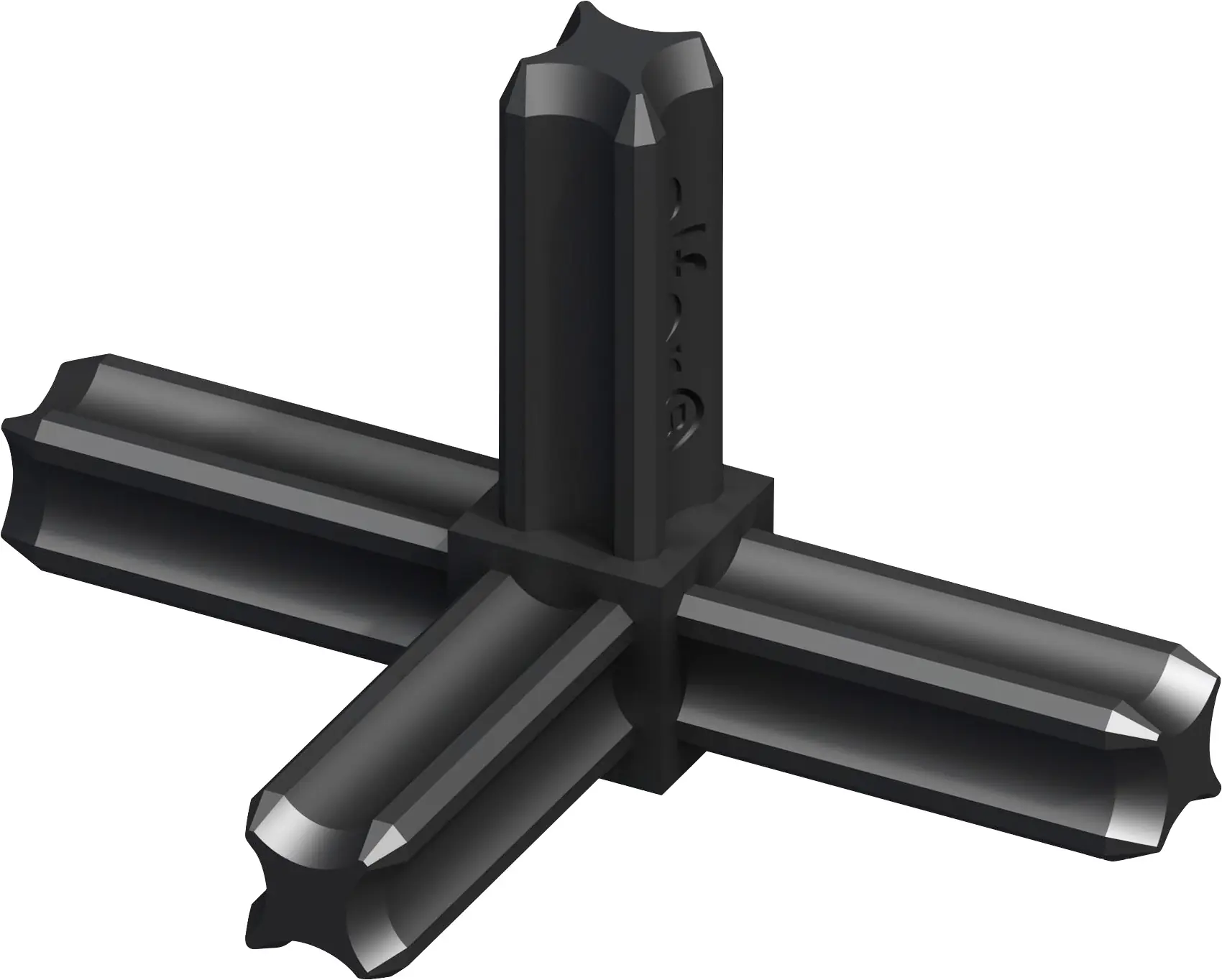 alfer Knoten-Verbinder, 4 Zapfen 7.5 mm 7.5 mm Kunststoff glatt schwarz