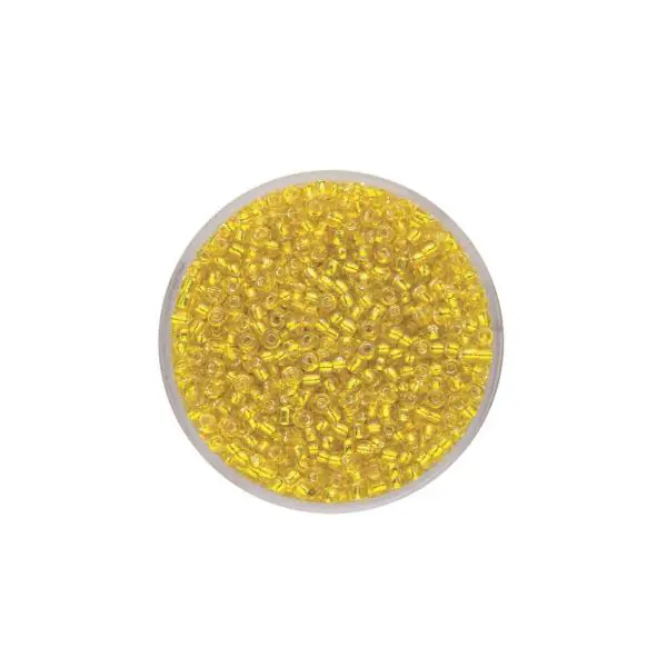 Glorex Rocailles Silbereinzug 2,6 mm 17 g, gelb