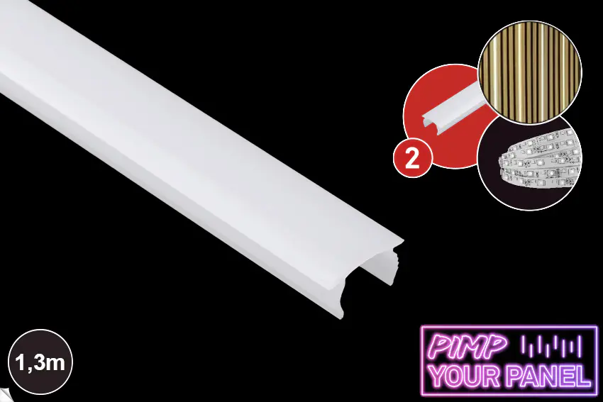 Briloner PC Profil Pimp Diffusor your Panel 1,3 m, Kunststoff, 14-15 mm, weiß