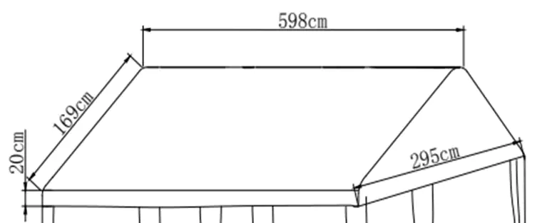 TrendLine Ersatzdach zu Großraumzelt 300 x 600 cm grün-weiß