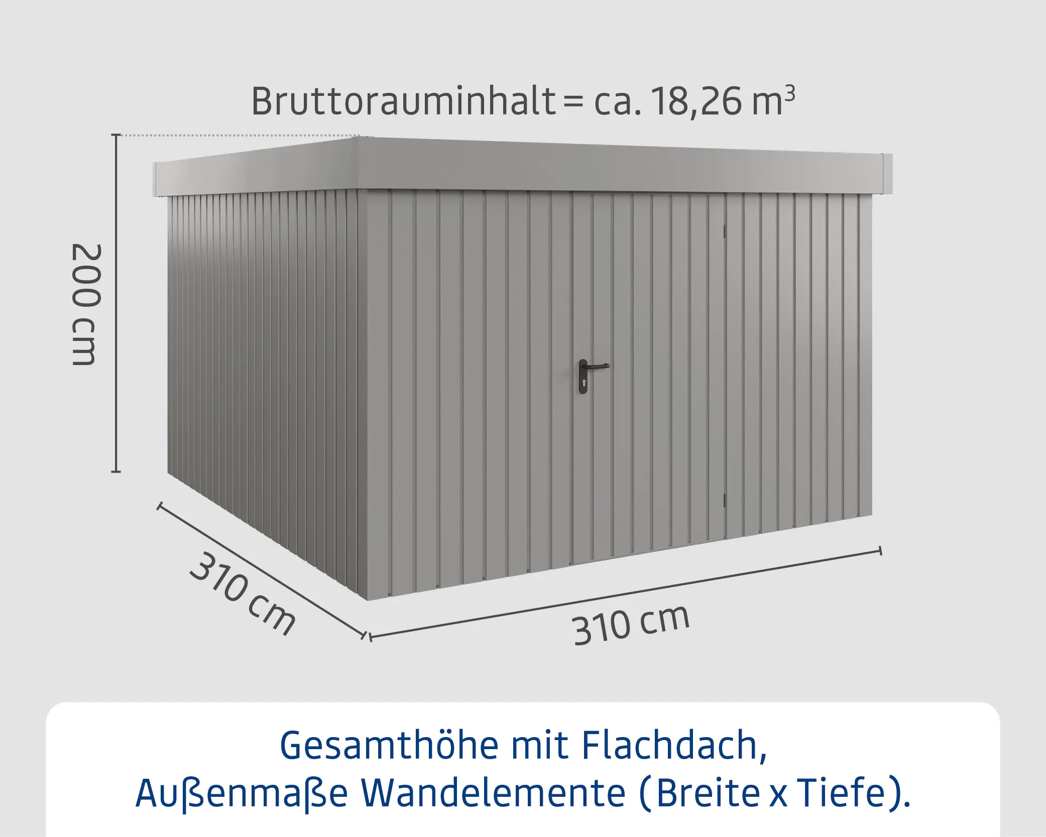 EcoStar Metallgerätehaus Euroline EFD14 graualuminium 310 x 310 cm 1-flg.