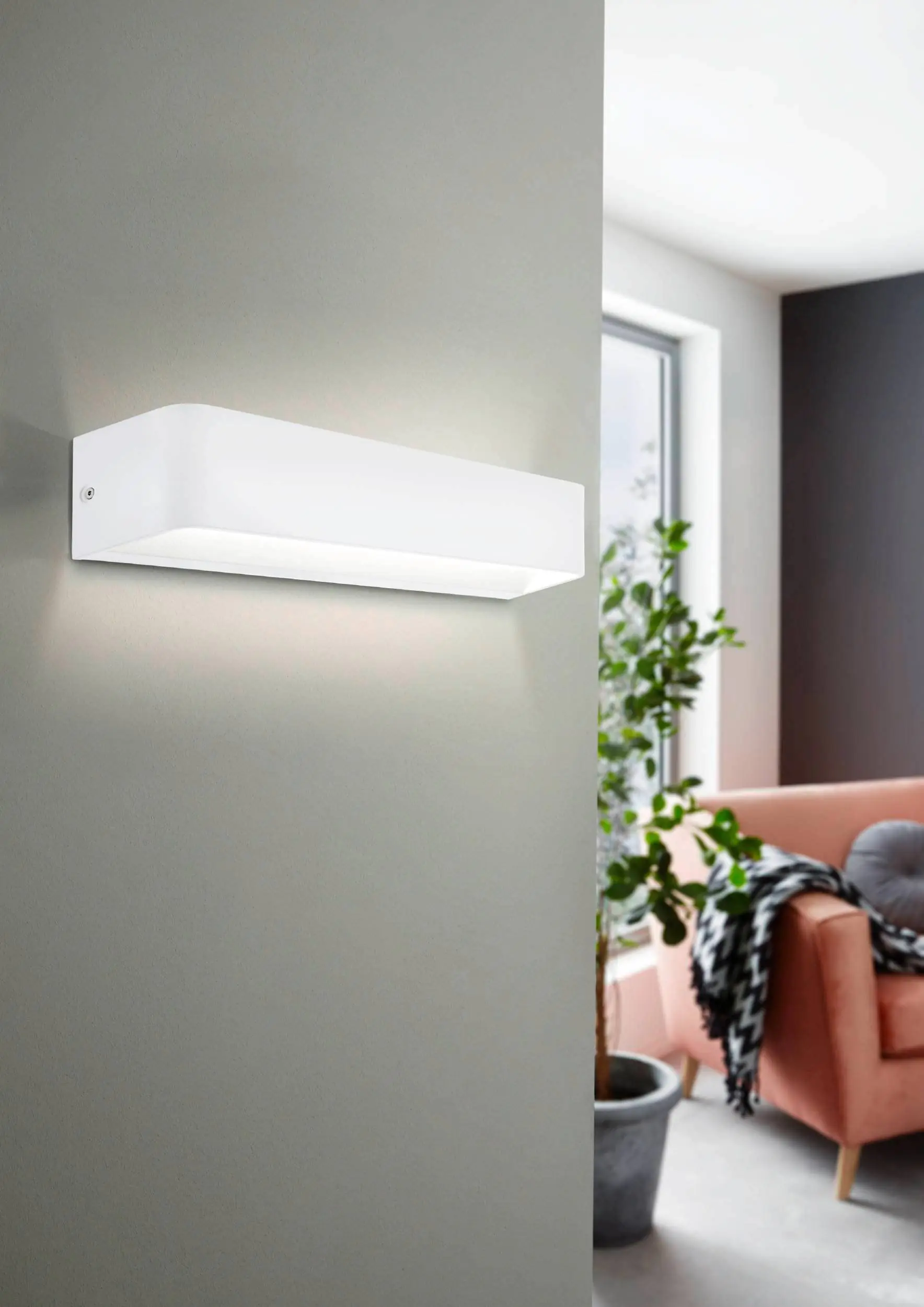 Eglo LED Wandleuchte Sania 4 weiß 36,5 x 8 cm Up & Down warmweiß