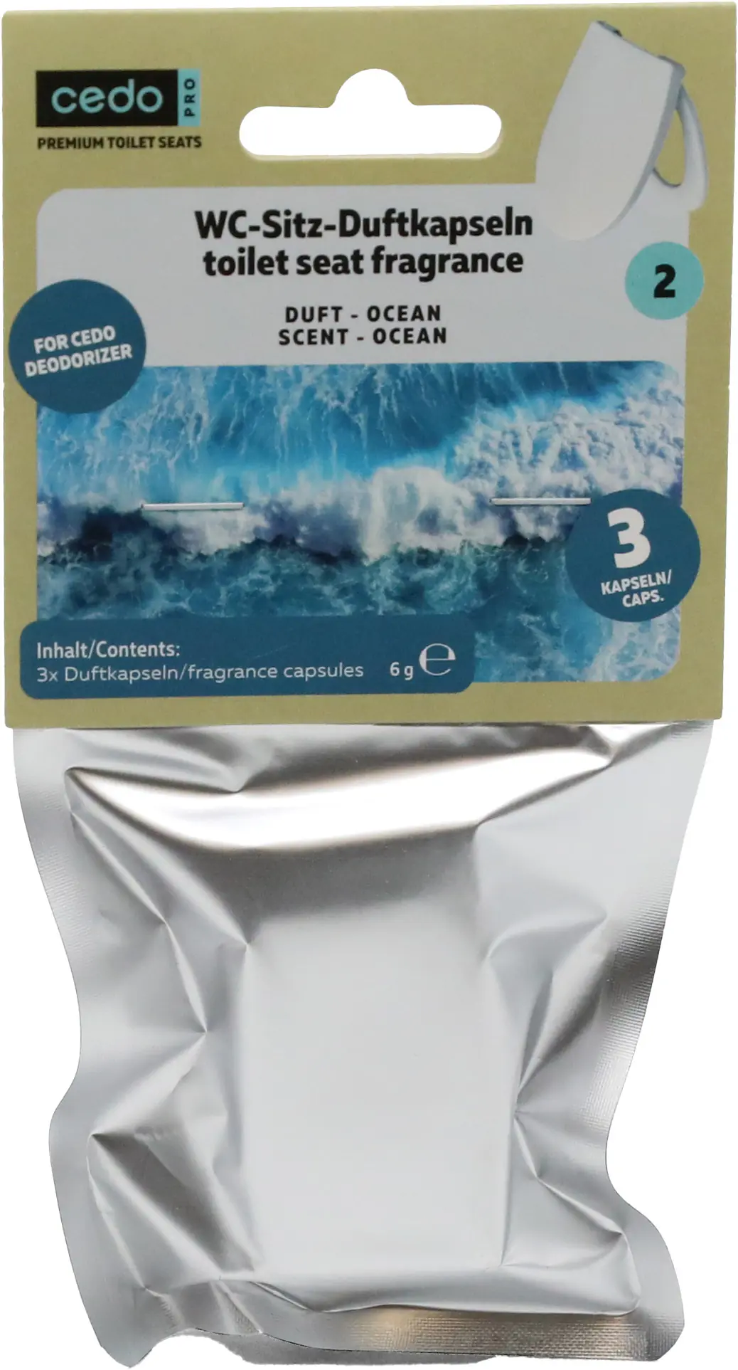 Cedo WC-Sitz Duftkapsel Ocean für Deodorizer 3 Stück